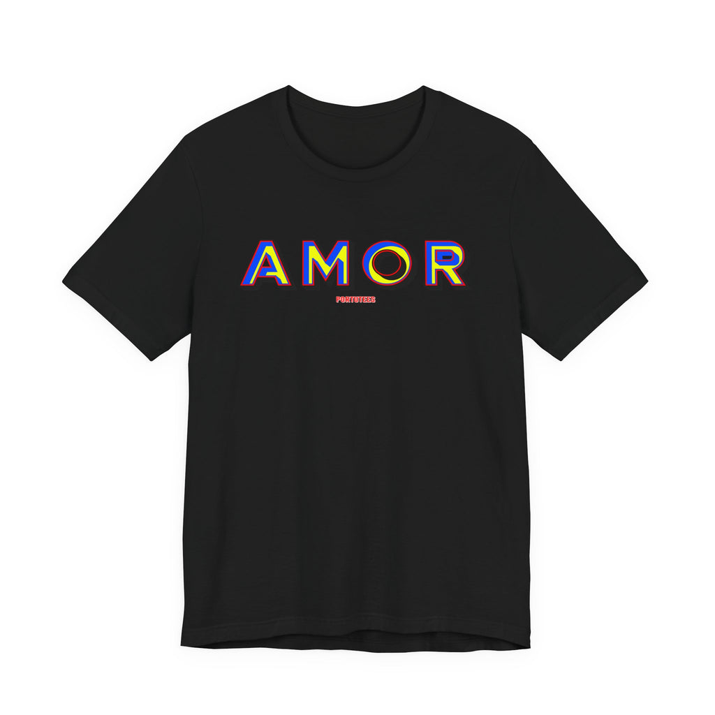 AMOR Graphic Tee — Colorful Retro Love T-Shirt