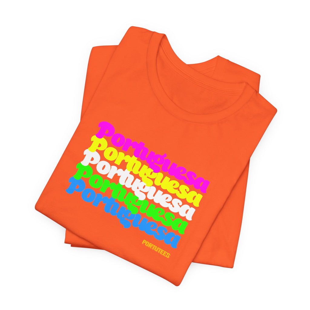 Portuguese Retro Rainbow Tee — "Portuguesa" Graphic T-Shirt