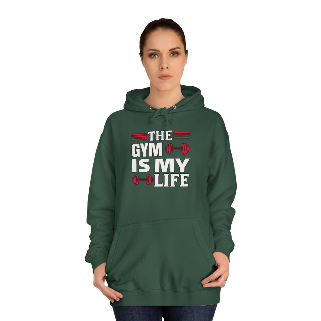 Gym Life Unisex Hoodie, Workout Sweatshirt, Fitness Apparel, Gift for Gym Lovers, College Casual Wear