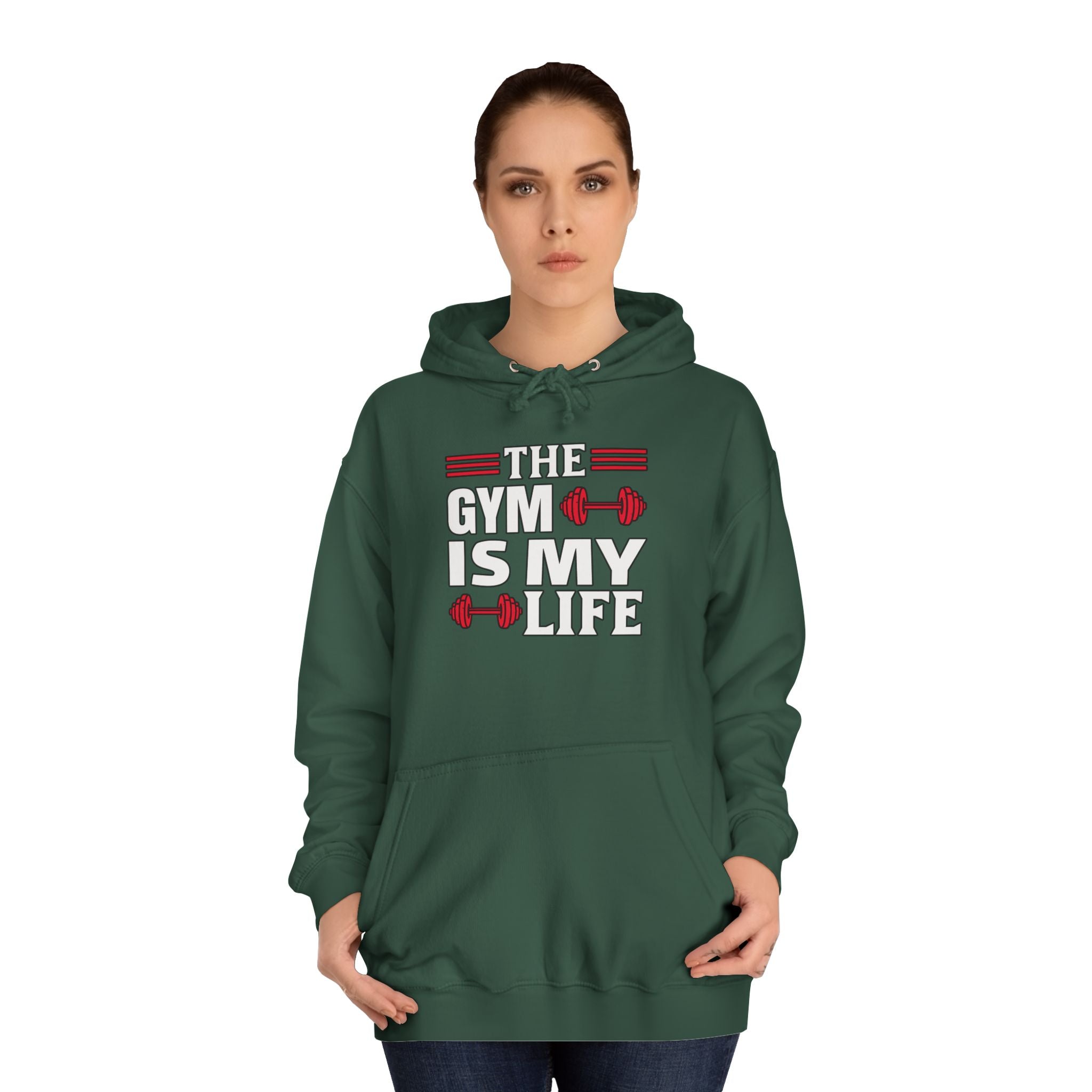 Gym Life Unisex Hoodie, Workout Sweatshirt, Fitness Apparel, Gift for Gym Lovers, College Casual Wear