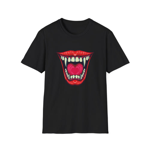 Bold Graphic Tee with Mouth Design, Unique Gift for Creative Souls, Statement Shirt for Parties, Unisex Softstyle T-Shirt, Casual Wear,