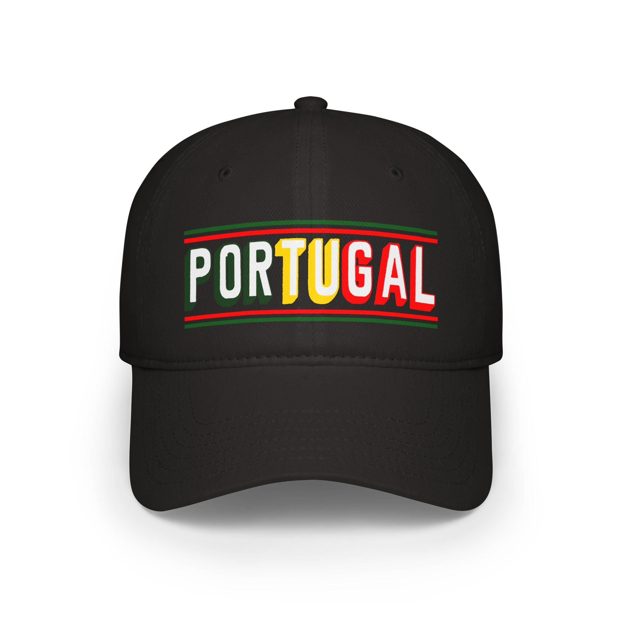 Portugal Flag Colors Embroidered Baseball Cap — Low Profile Portugal Hat