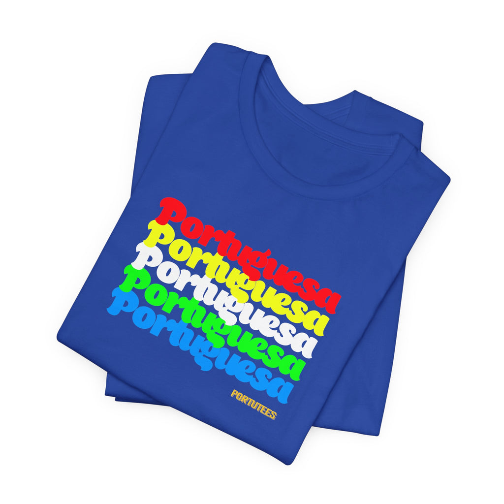 Portuguese Retro Rainbow Tee — "Portuguesa" Graphic T-Shirt