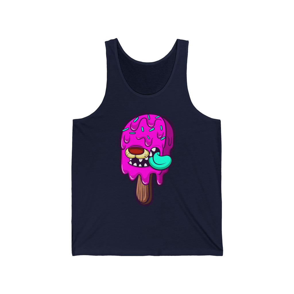 Cute Cartoon Ice Cream Unisex Jersey Tank, Summer Style, Beachwear, Gift for Ice Cream Lovers, Cool Casual Wear, Fun Fashion