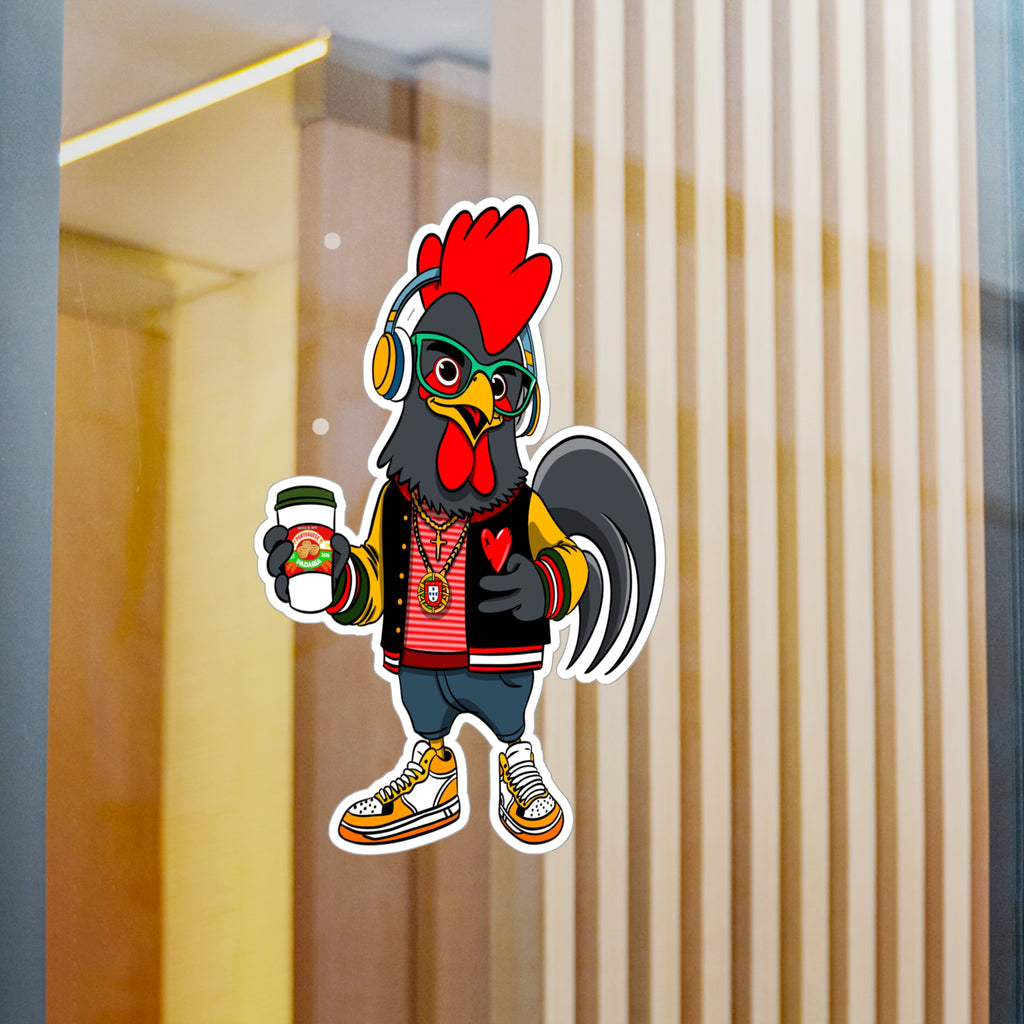 Hipster Rooster Kiss-Cut Vinyl Decals for Car, Laptop, Water Bottle, Fun Gifts for Teens, Unique Home Decor