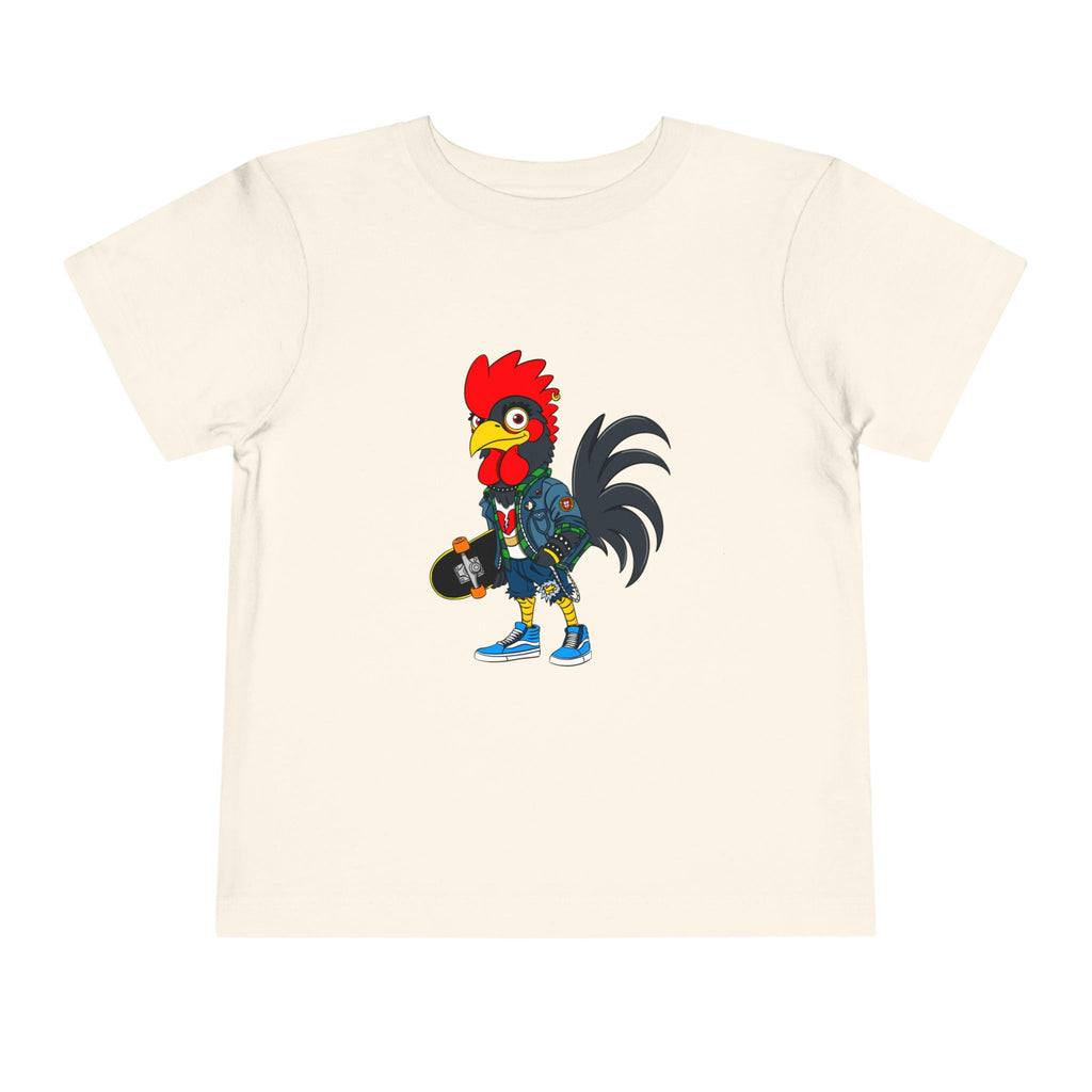 Punk Rock Rooster Toddler Tee, Fun Graphic Tee for Kids, Perfect Birthday Gift, Animal Lover Shirt, Summer Playwear