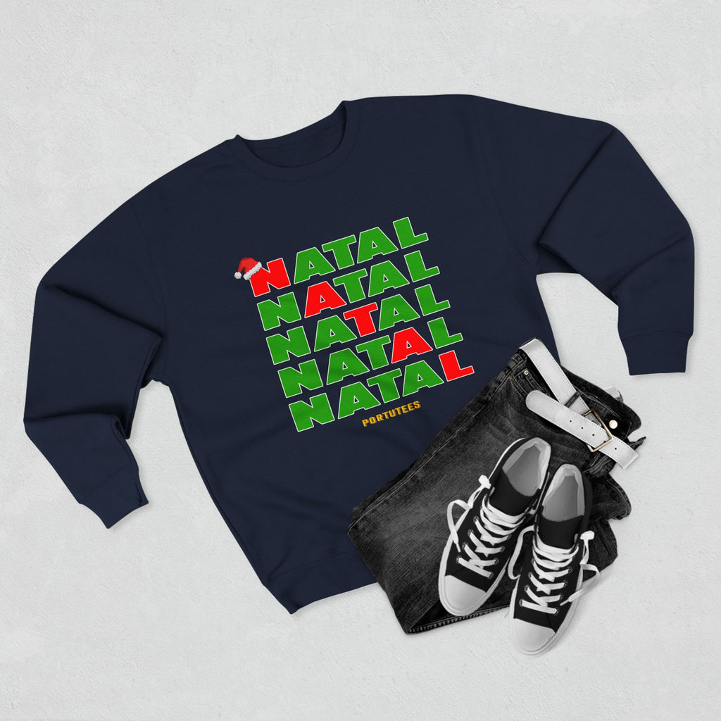 Festive Unisex Crewneck Sweatshirt - 'NATAL' Christmas Design