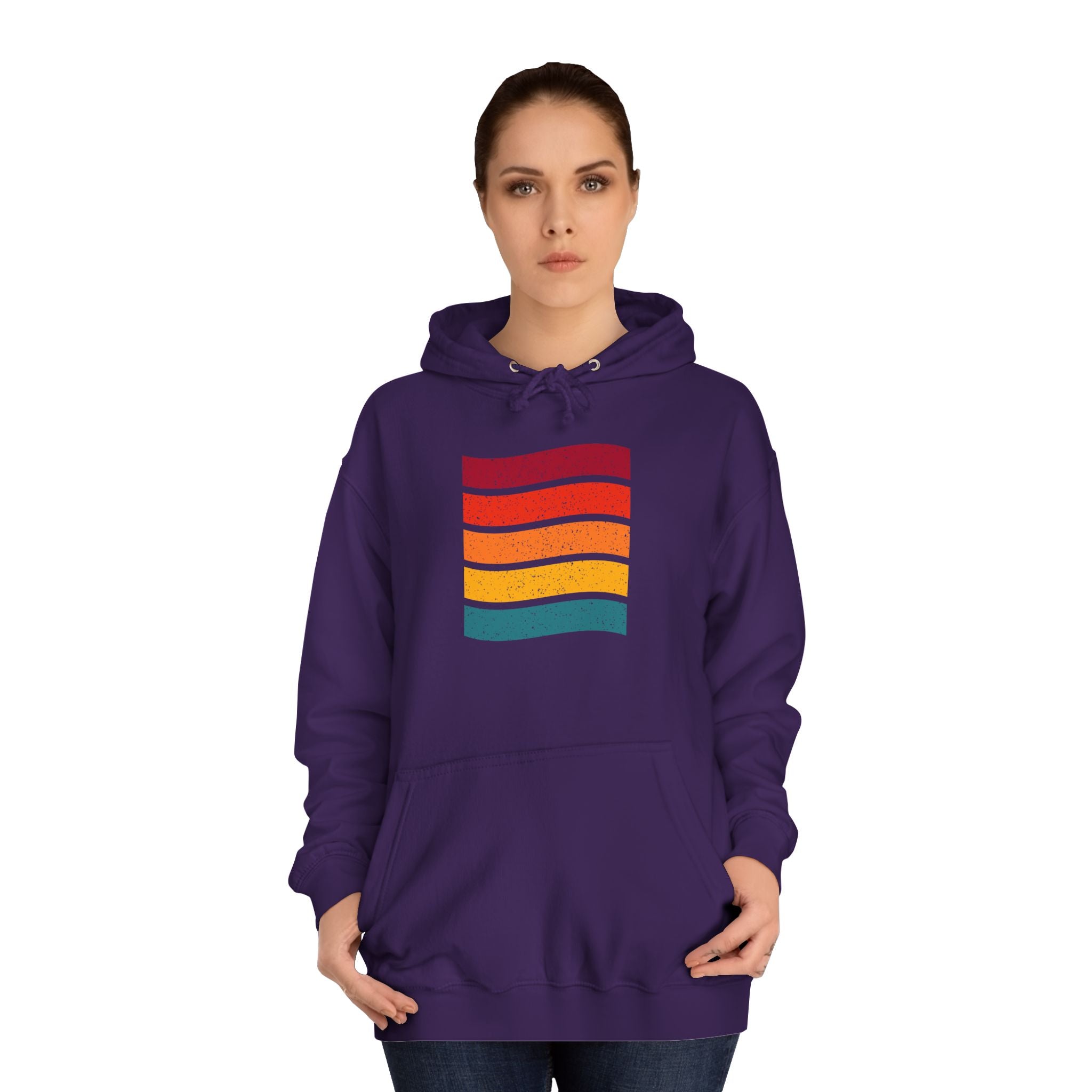 Colorful Stripe Unisex College Hoodie | Cozy Casualwear, Gifts for Students, Fall Fashion, College Events, Lounge Wear
