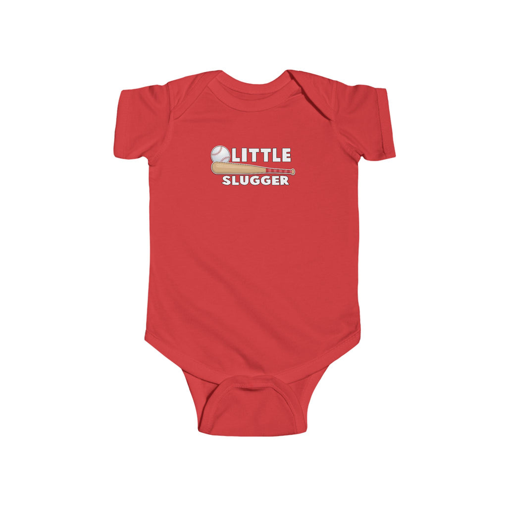 Little Slugger Infant Bodysuit - Cute Baby Sports Onesie, Baseball Theme Gift, Newborn Kid Outfits, Baby Shower Present, Sporty Infant Wear