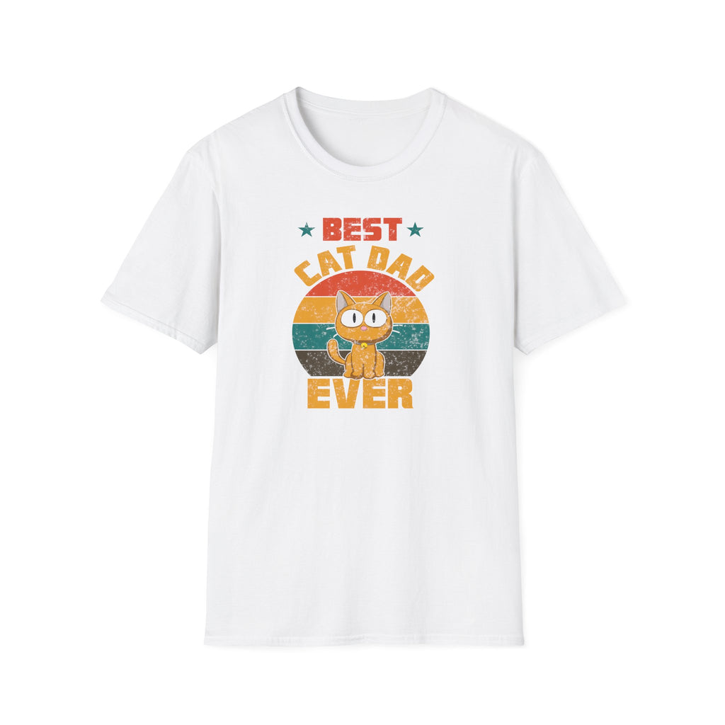Best Cat Dad Ever T-Shirt | Funny Cat Lover Gift | Unisex Softstyle Tee | Perfect for Father's Day, Birthdays, Pet Owners