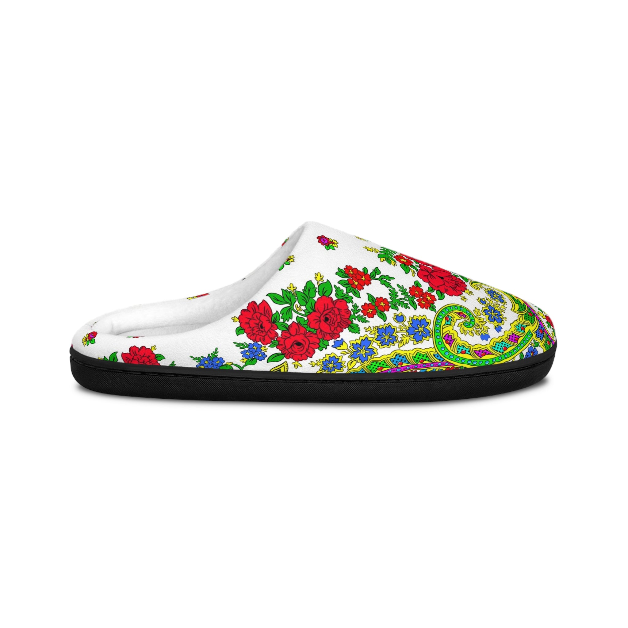 Floral Rose Paisley Women's Indoor Slippers