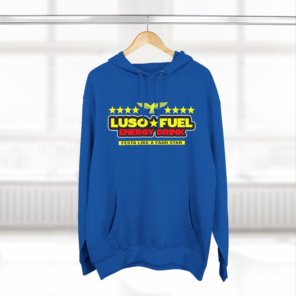 Luso Fuel Hoodie, Cozy Fleece Sweatshirt, Casual Streetwear, Gift for Athletes, Warm Winter Apparel, Sports Motivation Clothing