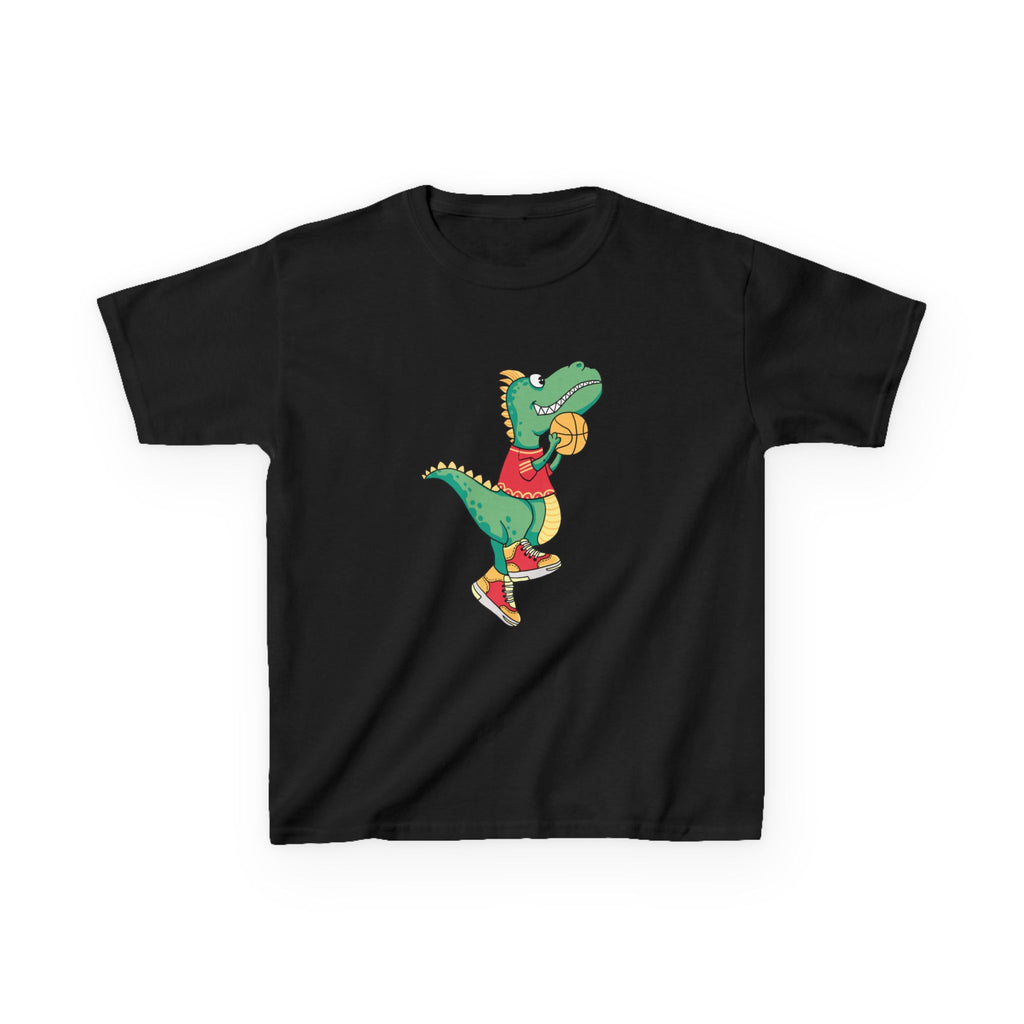 Dinosaur Basketball Kids Tee Fun Graphic Tee for Boys & Girls, Perfect for Birthdays, Playdates, Sports Events, Summer