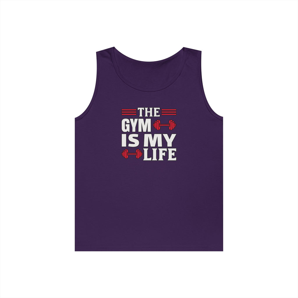 The Gym Is My Life Unisex Heavy Cotton Tank Top, Workout Shirt, Gym Apparel, Fitness Gift, Casual Wear, Athletic Tank