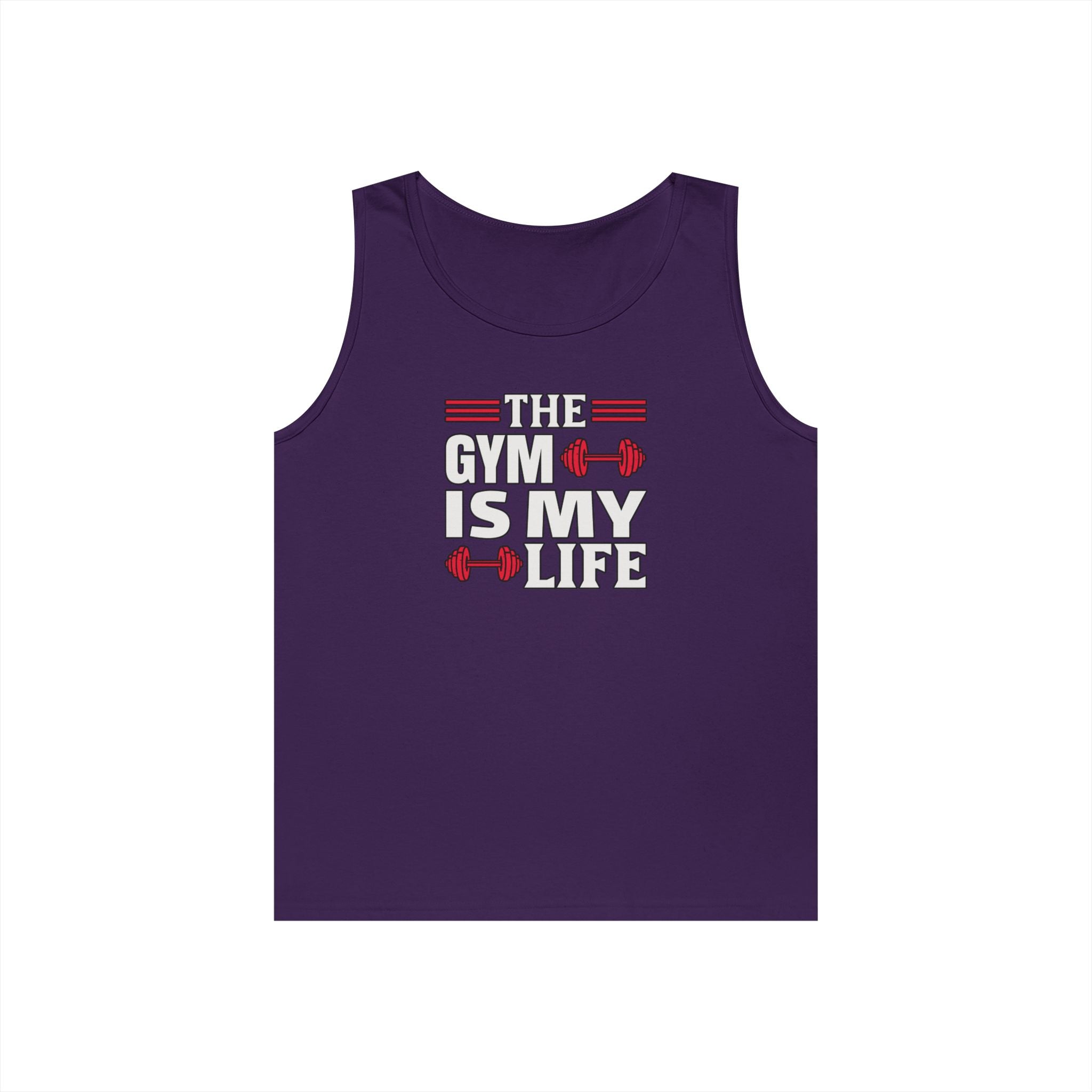 The Gym Is My Life Unisex Heavy Cotton Tank Top, Workout Shirt, Gym Apparel, Fitness Gift, Casual Wear, Athletic Tank