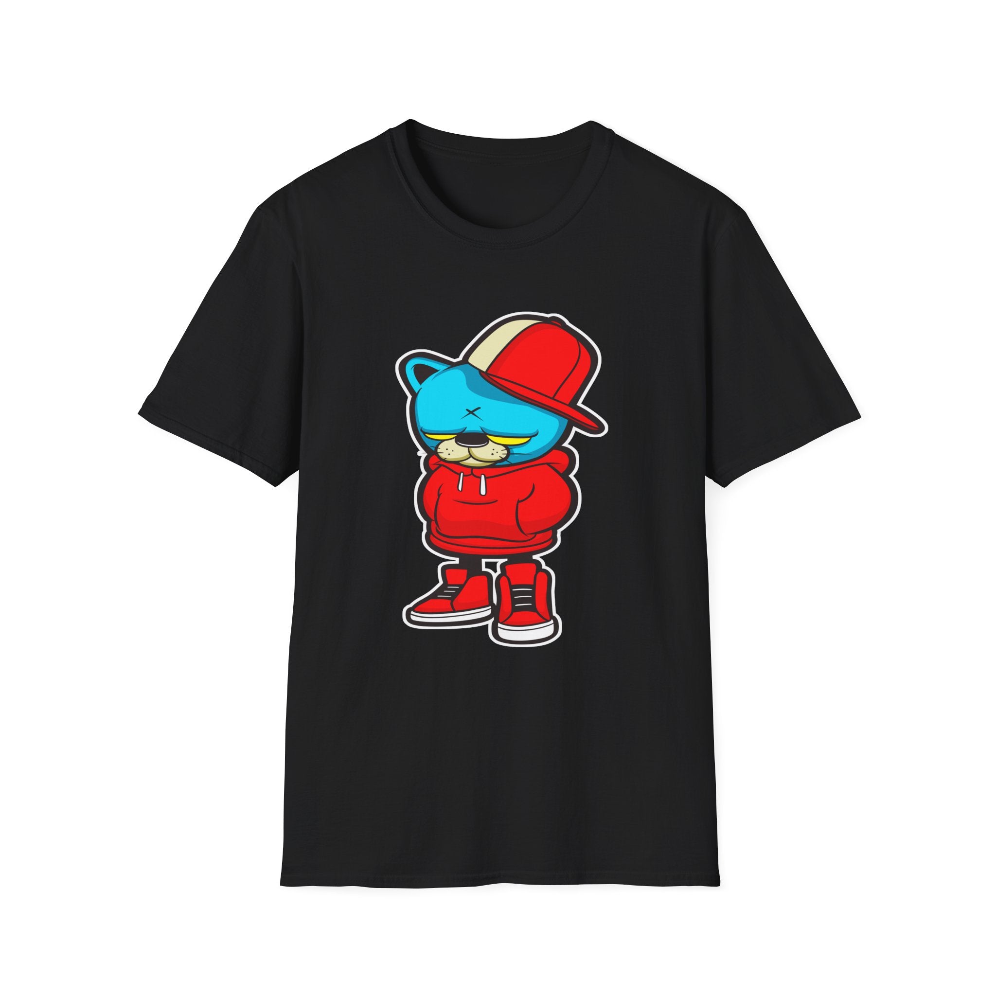 Streetwear Cartoon Character T-Shirt, Cool Casual Tee, Unisex Graphic Top, Urban Style Shirt, Trendy Gift for Teens
