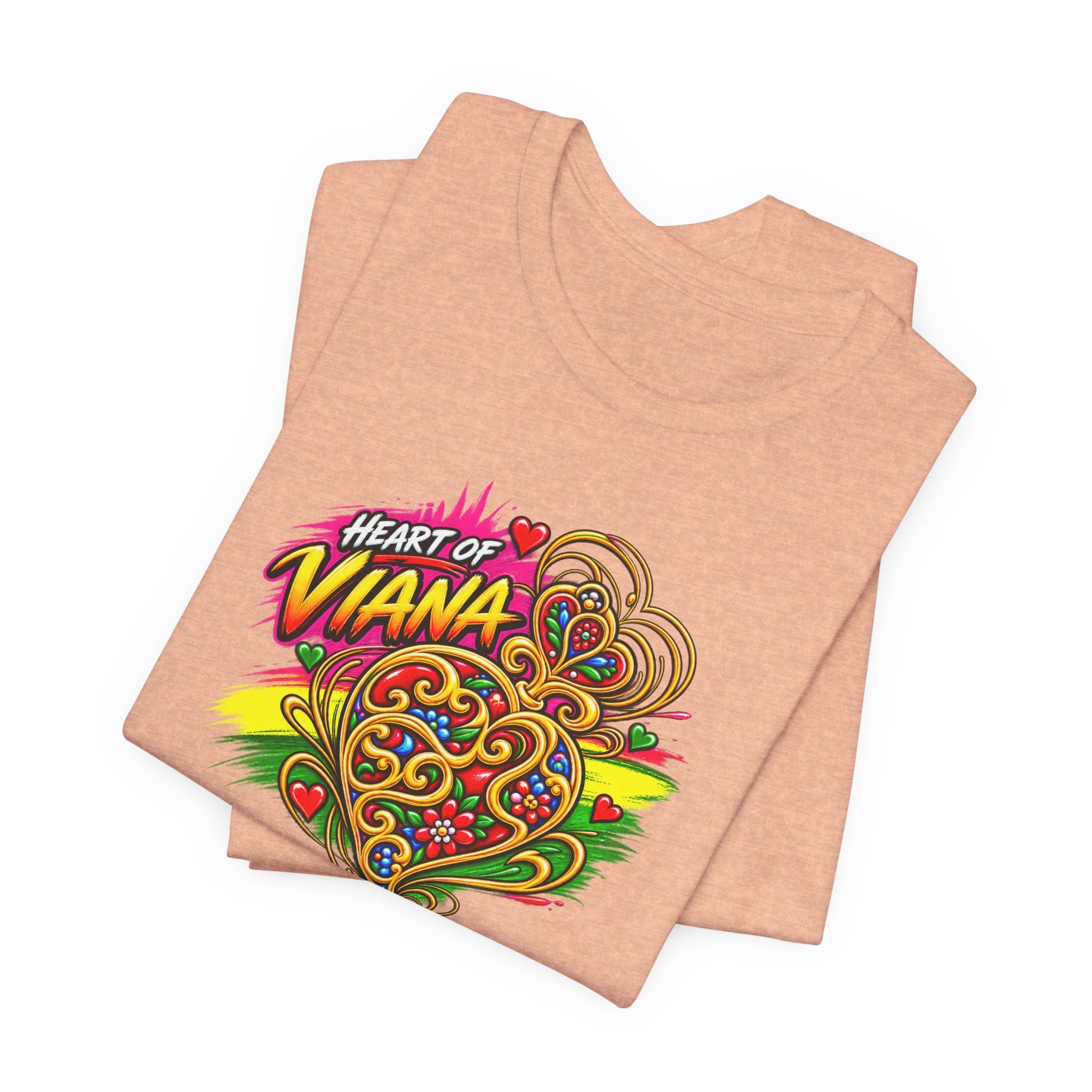 Heart of Viana Graphic Tee – Colorful Floral Heart Design