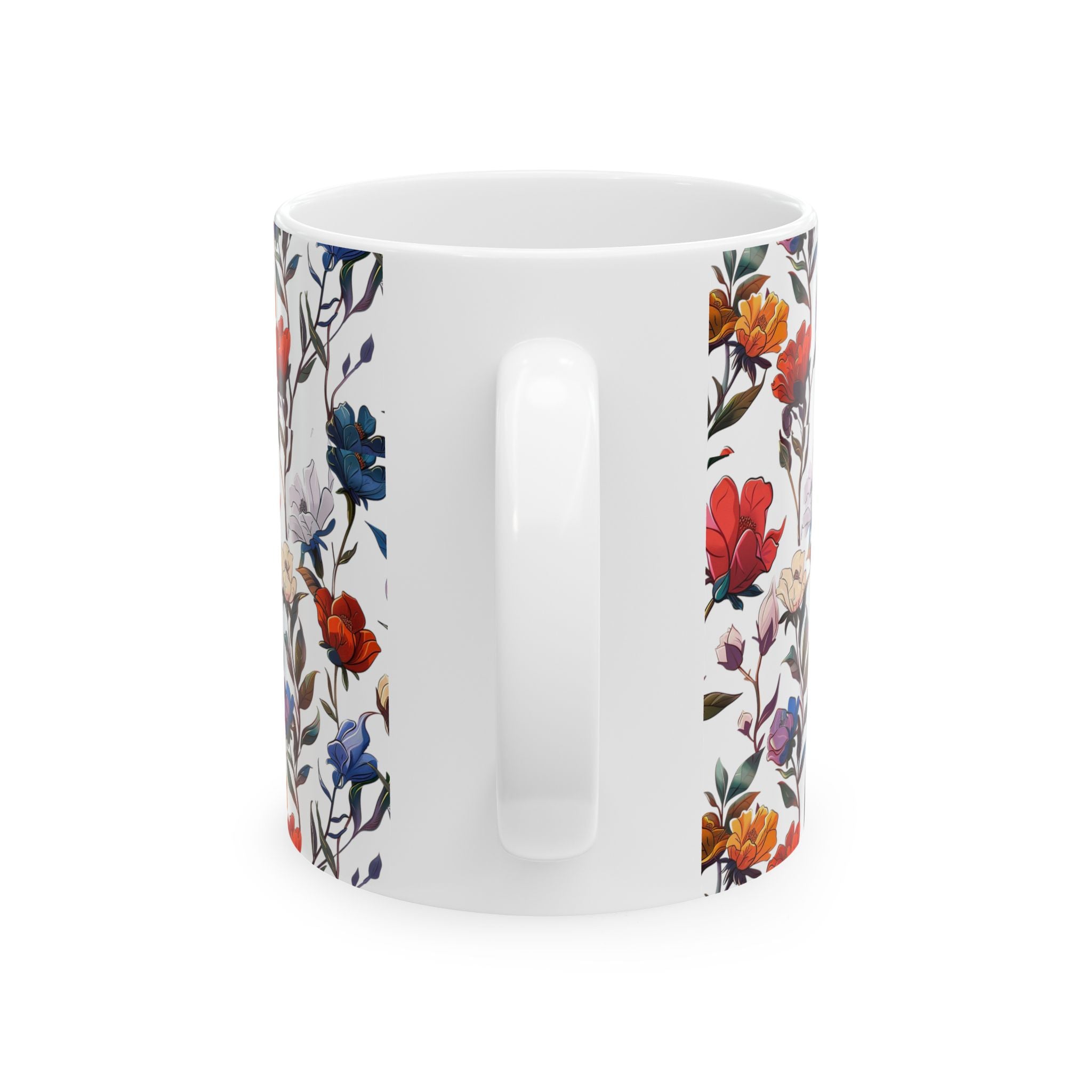 Floral Design Ceramic Mug, Beautiful Gift for Tea Coffee Lovers, Perfect for Mother's Day, Birthdays, Home Decor, 11oz & 15oz