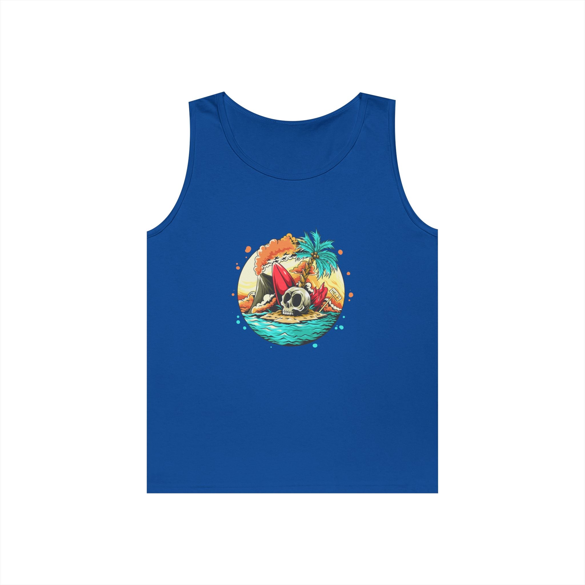 Beach Vibes Unisex Heavy Cotton Tank Top, Perfect for Summer, Casual Wear, Beach Days, Vacation, Festival Outfit