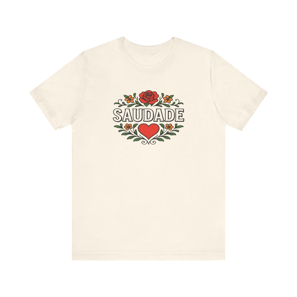 Saudade Floral Heart Tee — Portuguese Nostalgia T-Shirt
