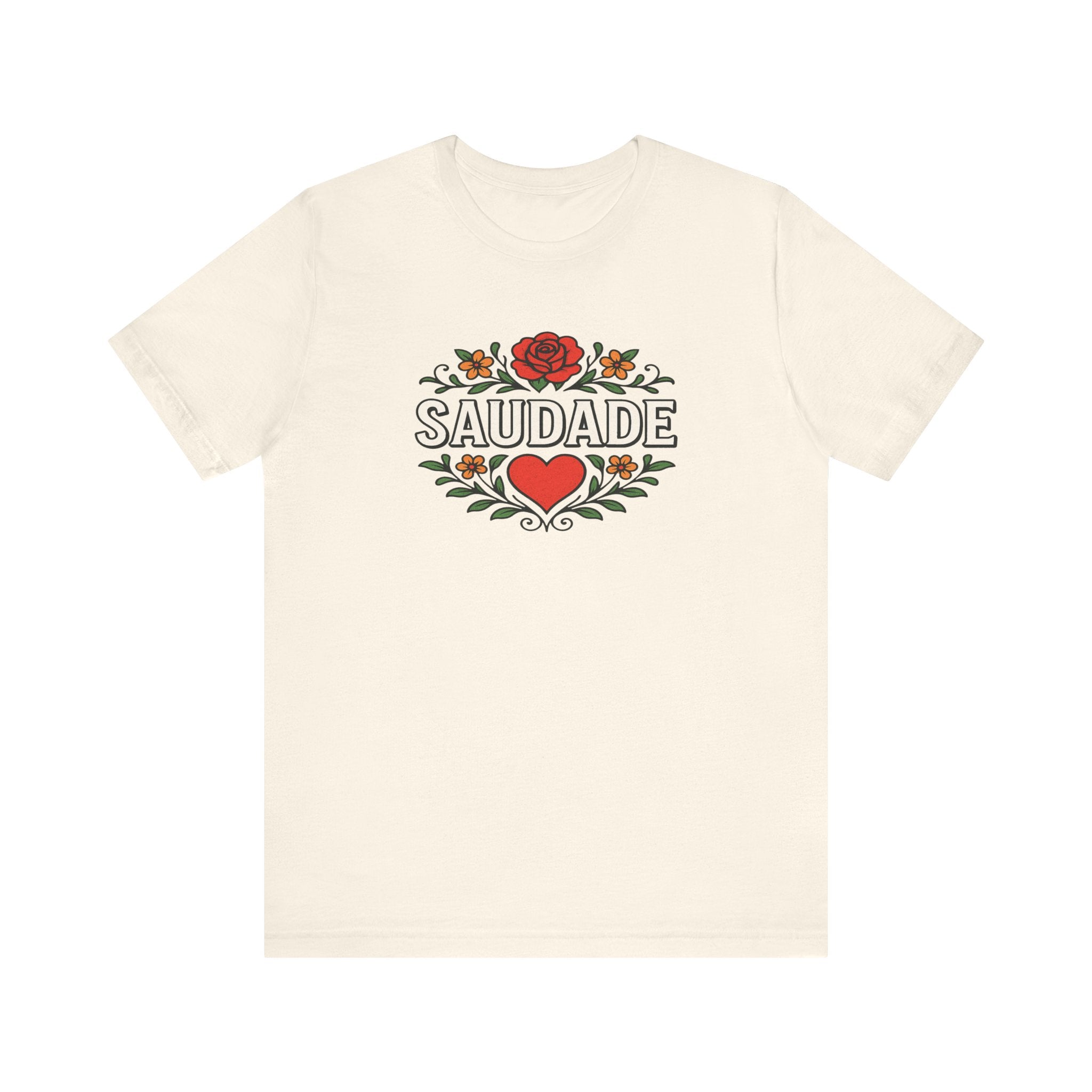 Saudade Floral Heart Tee — Portuguese Nostalgia T-Shirt