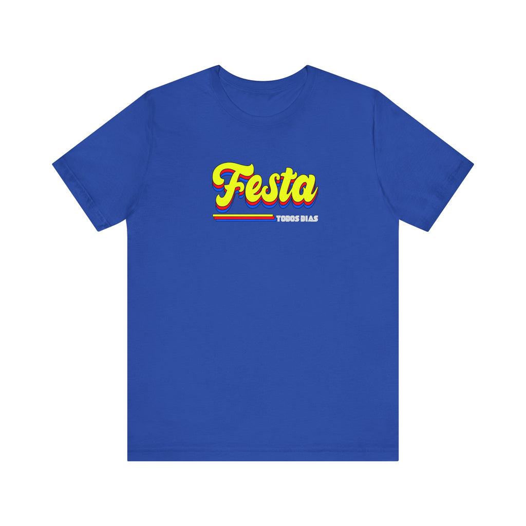 Festa Retro Stripe Tee — "Festa" Graphic T-Shirt