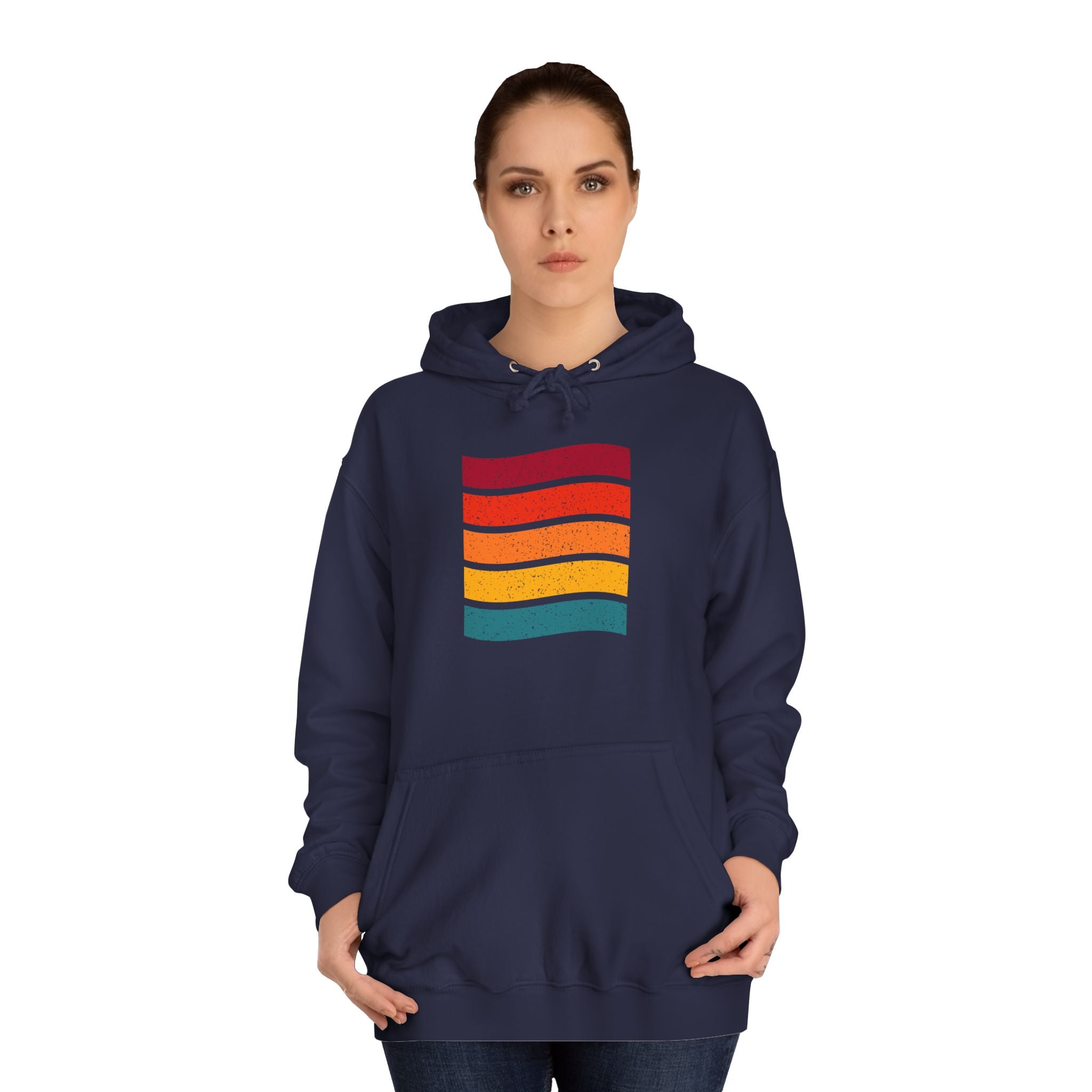 Colorful Stripe Unisex College Hoodie | Cozy Casualwear, Gifts for Students, Fall Fashion, College Events, Lounge Wear