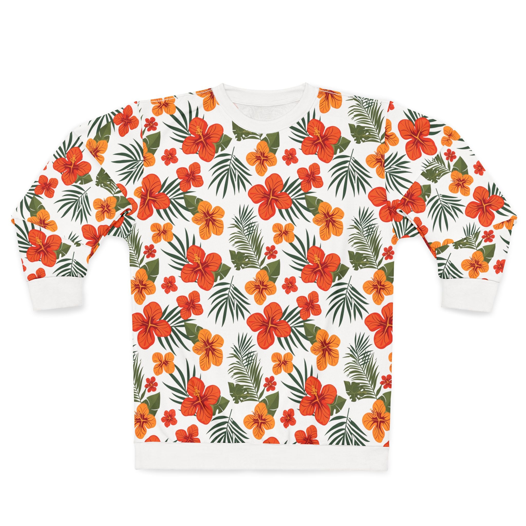 Tropical Floral Unisex Sweatshirt - Cozy Summer Style, Perfect for Beach Days, Casual Outings, Gifts for Her, Travel Wardrobe