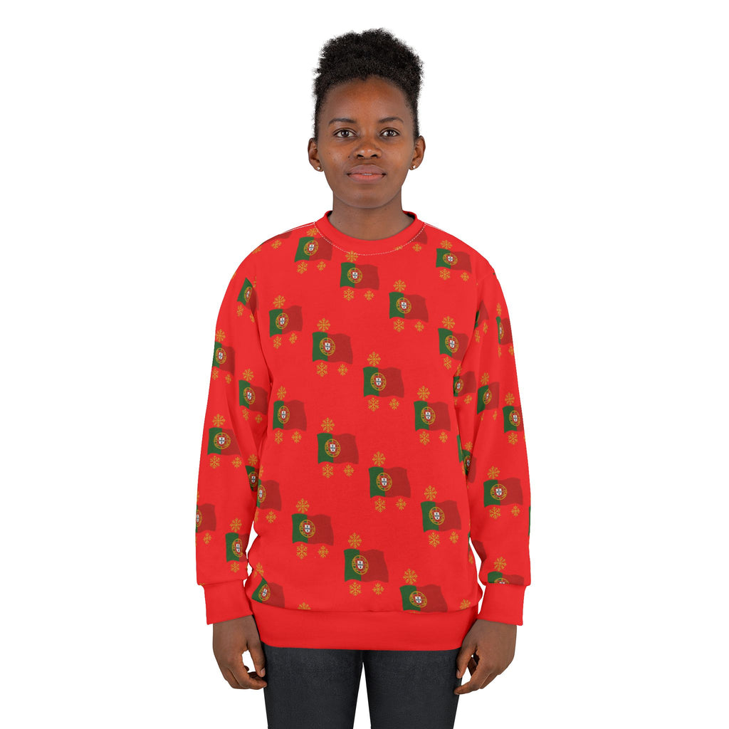 Portugal Holiday Red Sweatshirt with Festive Look