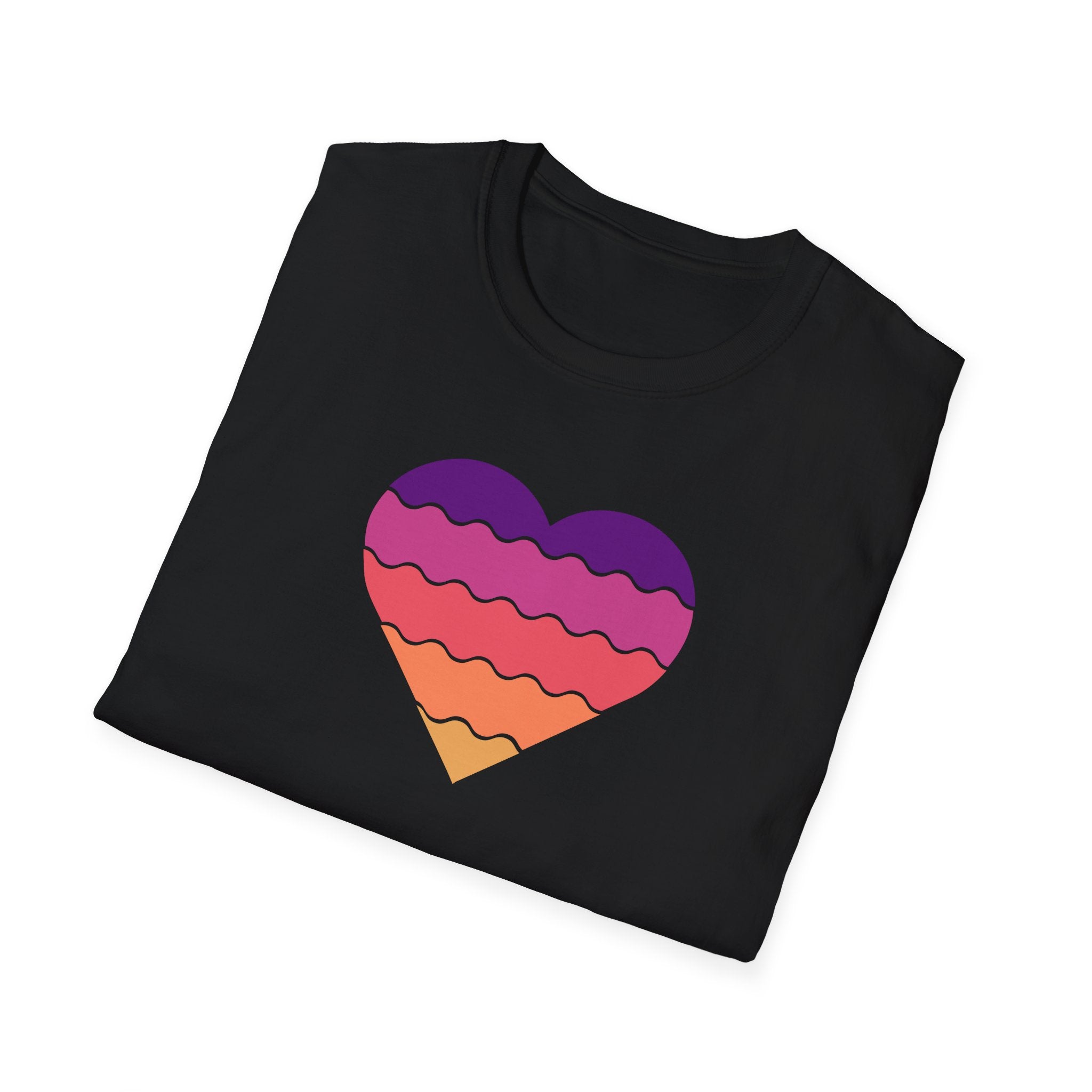 Gradient Heart Unisex Softstyle T-Shirt - Perfect for Summer, Casual Wear, Gift for Friends, Valentine's Day, Beach Days, Love