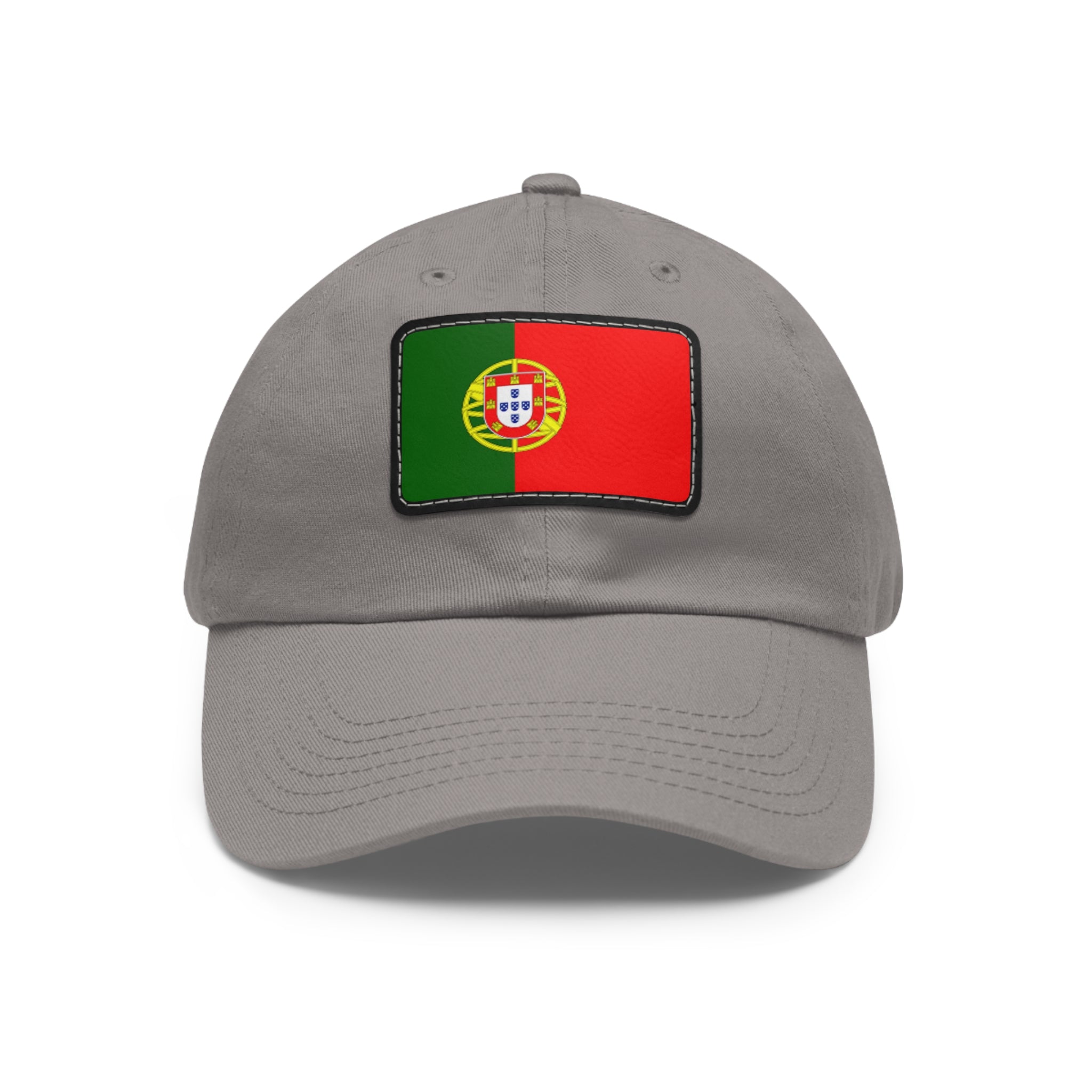 Portugal Flag Leather Patch Dad Hat – Vintage Rectangular Emblem Cap