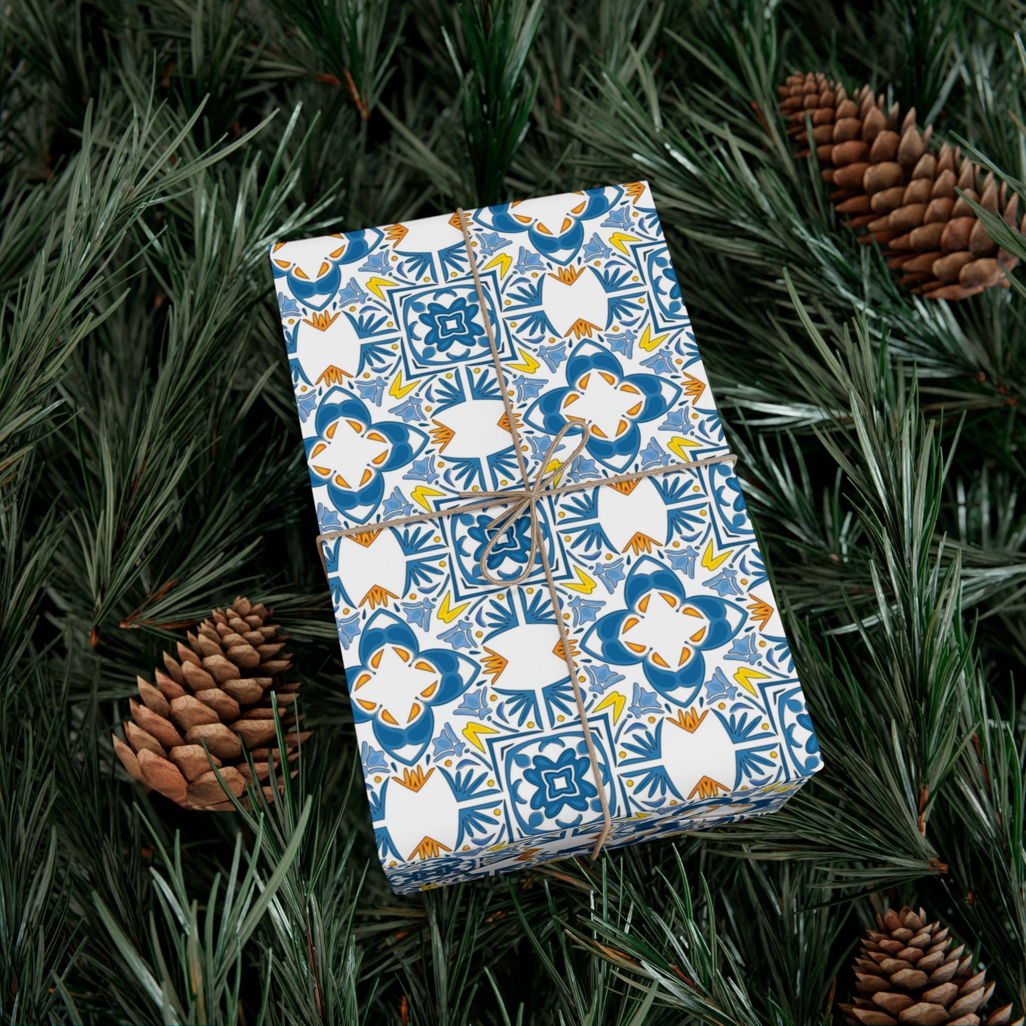 Portuguese Azulejos Gift Wrapping Paper for Special Occasions, Parties, Weddings, and Holidays