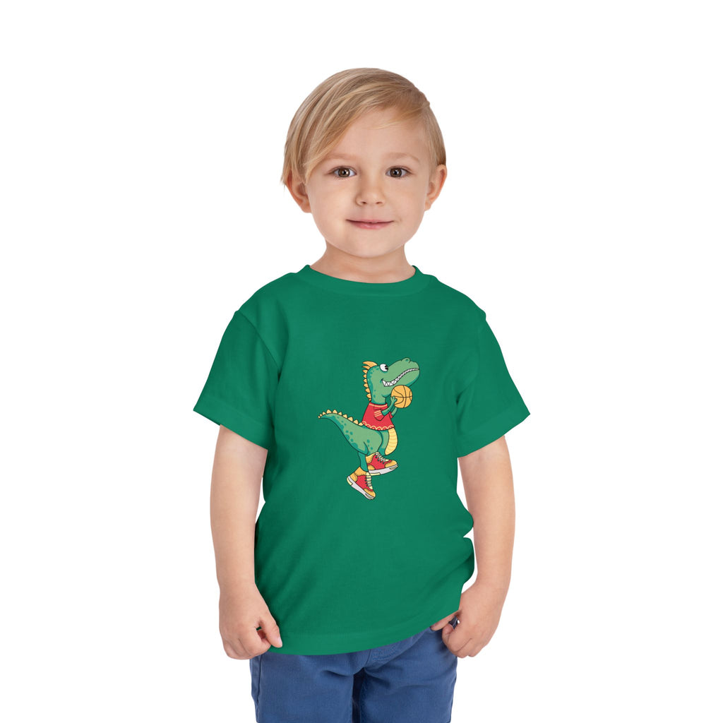 Dino Basketball Toddler Tee, Cute Dino Shirt, Kids Sports T-Shirt, Birthday Gift for Boys and Girls, Toddler Apparel, Playful Style