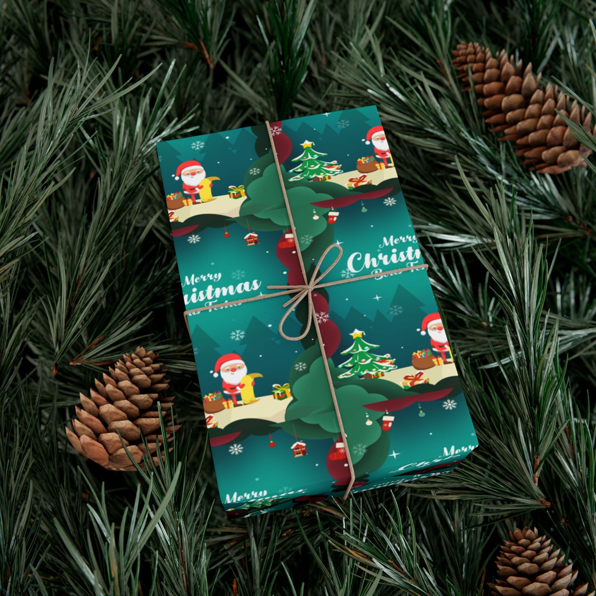 Boas Festas Merry Christmas Gift Wrap Papers, Holiday Wrapping Paper, Eco-Friendly Packaging, Merry Christmas Decor, Gift Presentation