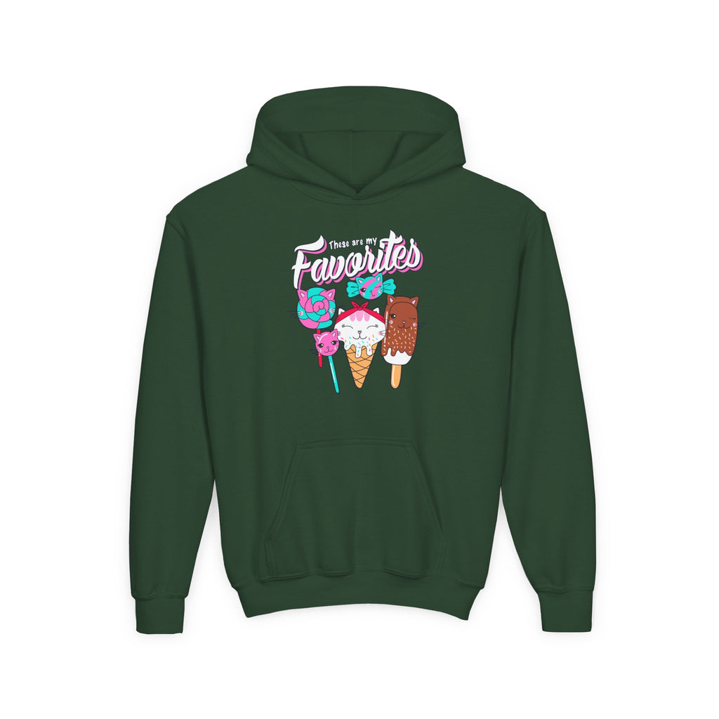 Cute Ice Cream Favorites Youth Hoodie, Summer Apparel, Kids Sweatshirt, Birthday Gift, Cartoon Ice Cream Design