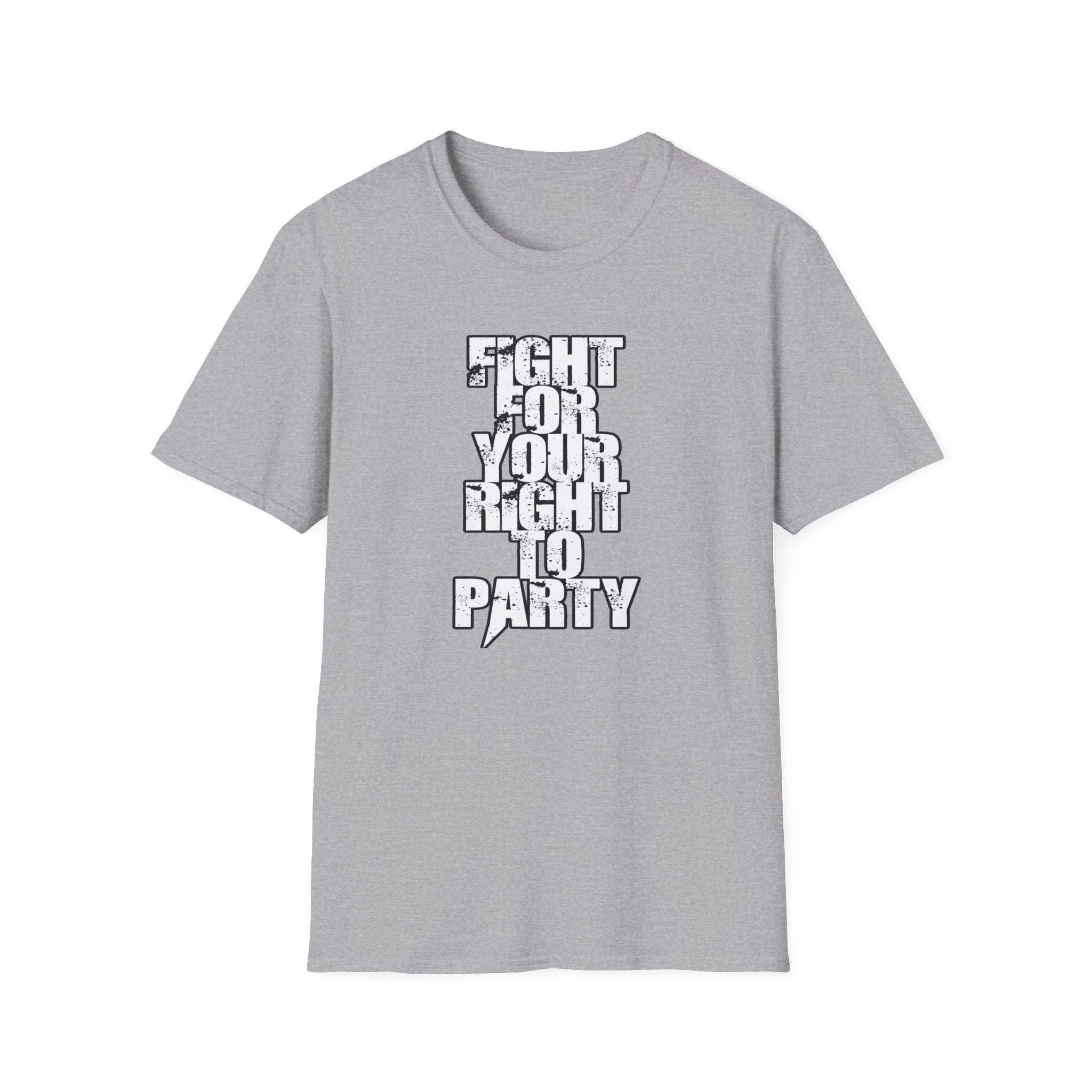 Fight for Your Right to Party T-Shirt, Unisex Graphic Tee, Casual Softstyle Shirt, Music Festival Wear, Gift for Party Lovers