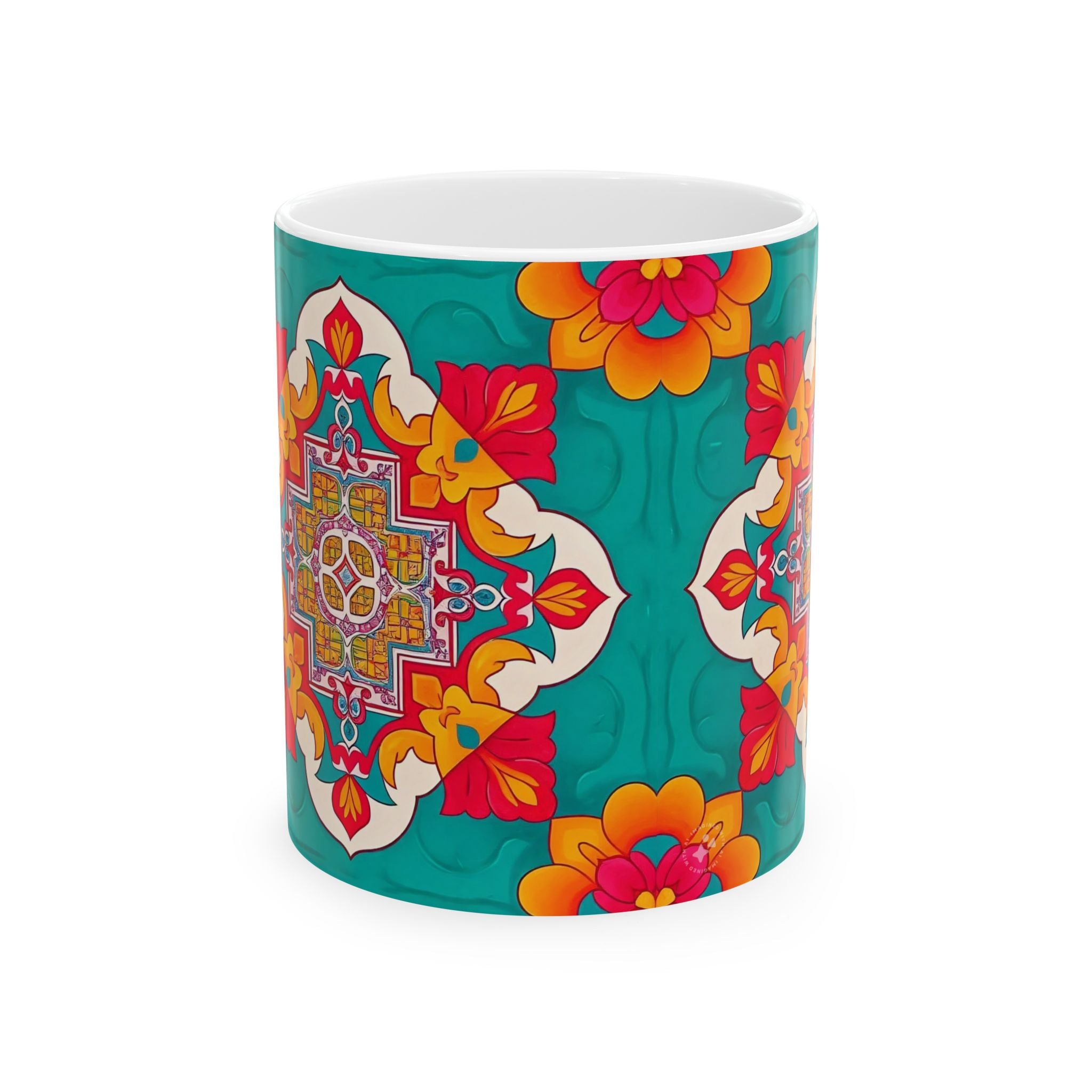 Colorful Bohemian Ceramic Mug, Unique Gift for Coffee Lovers, Home Decor, Tea Time, Artsy Mugs, Personalized Holiday Gift