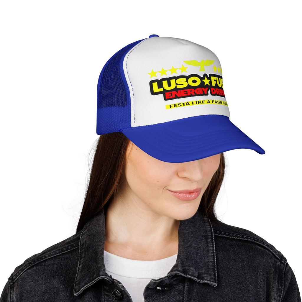 Luso Fuel Energy Party Trucker Cap, Unisex Hat, Festival Headwear, Outdoor Gear, Sports Accessories, Gift for Party Lovers
