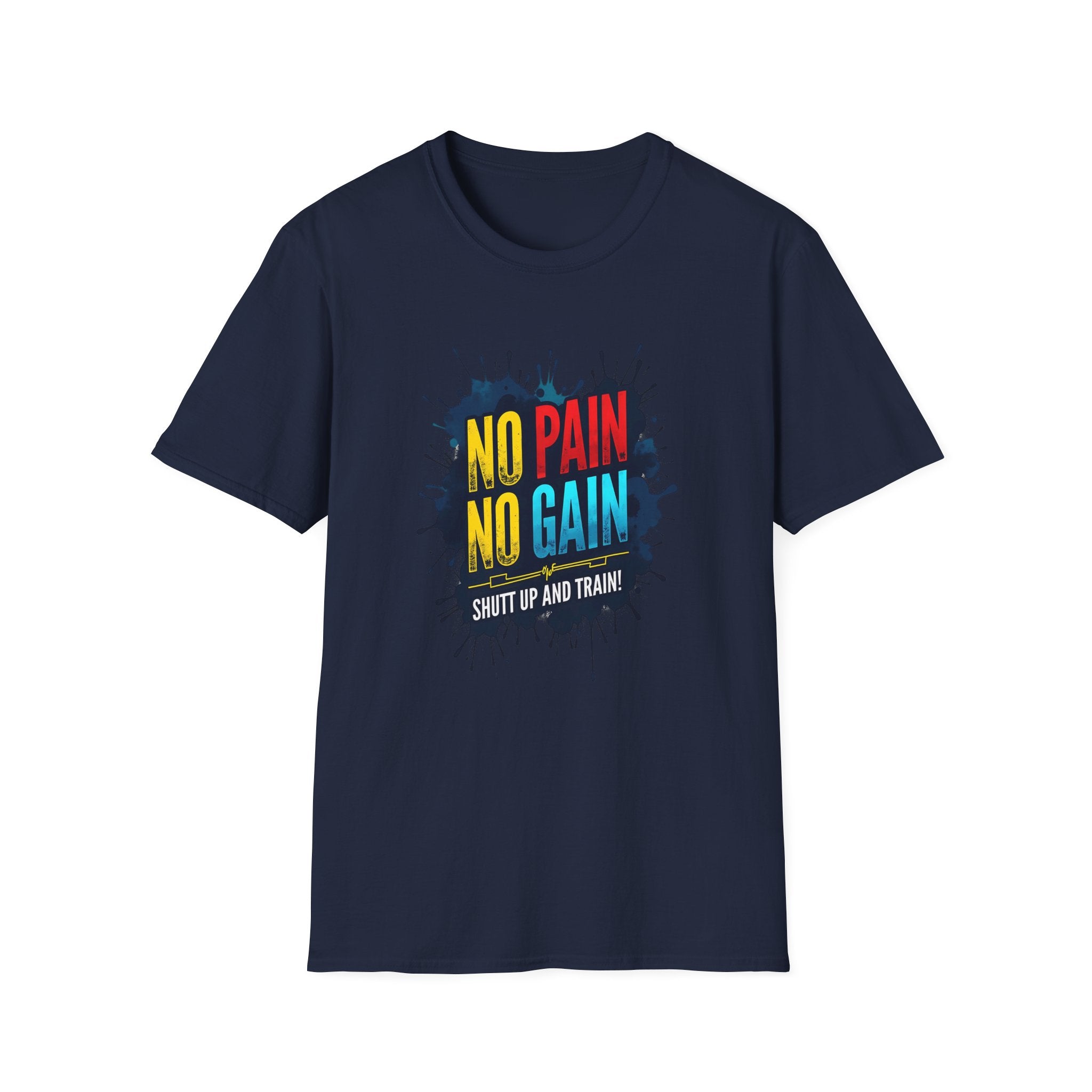 Motivational Fitness T-Shirt - "No Pain No Gain - Shut Up and Train" Gym Apparel, Workout Gift, Exercise Top, Sportswear