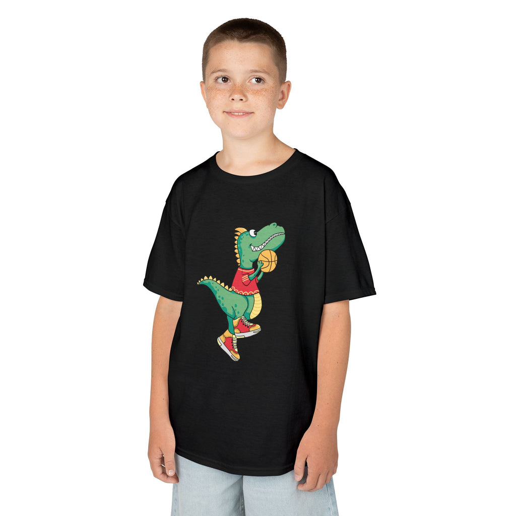 Dinosaur Basketball Kids Tee Fun Graphic Tee for Boys & Girls, Perfect for Birthdays, Playdates, Sports Events, Summer