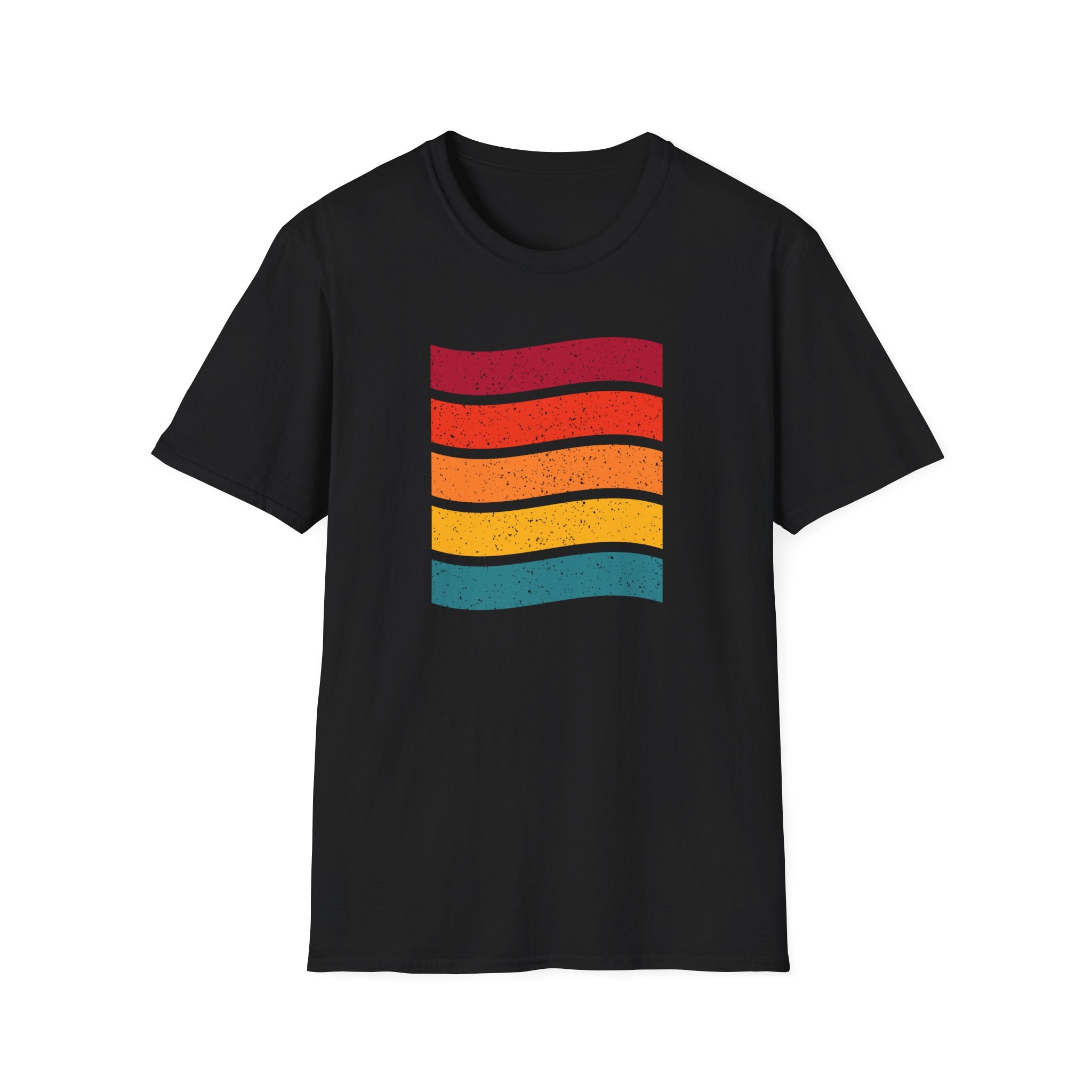 Retro Wave Unisex Softstyle T-Shirt - Colorful Graphic Tee, Casual Style, Summer Fashion, Gift for Friends, Festival Attire
