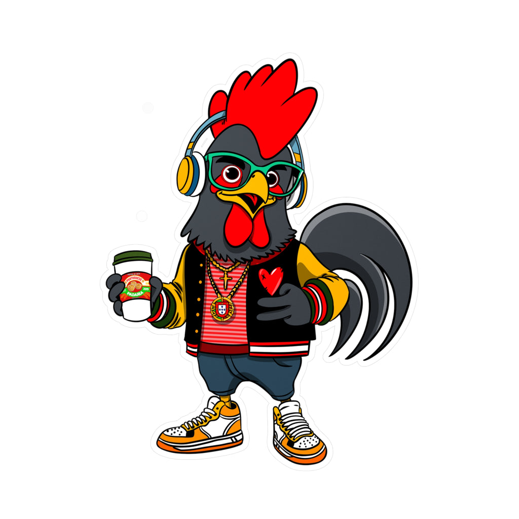 Hipster Rooster Kiss-Cut Vinyl Decals for Car, Laptop, Water Bottle, Fun Gifts for Teens, Unique Home Decor