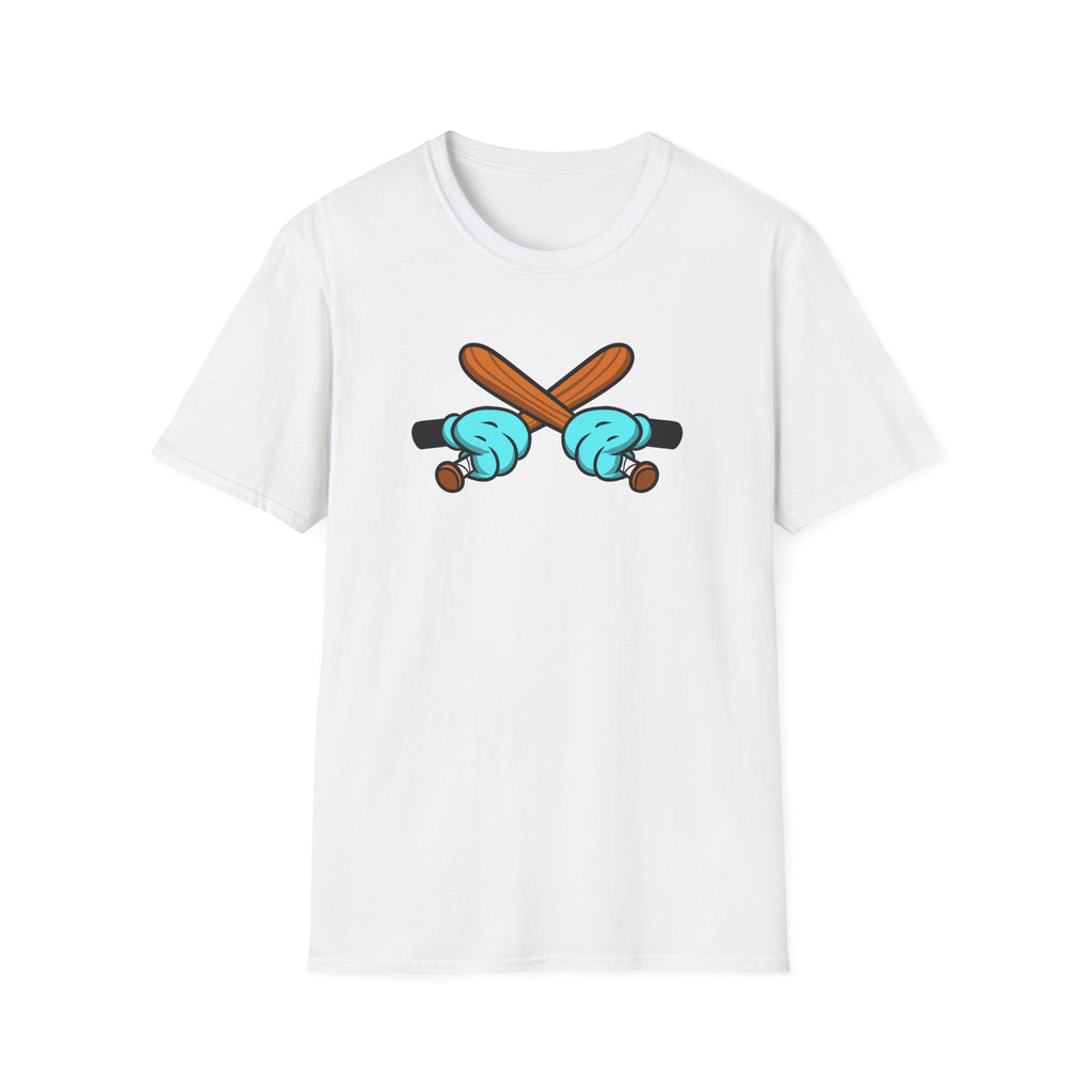 Playful Cartoon Baseball T-Shirt - Unisex Softstyle Tee, Casual Wear, Gift for Sports Lovers, Summer Fun, Unique Creative Design