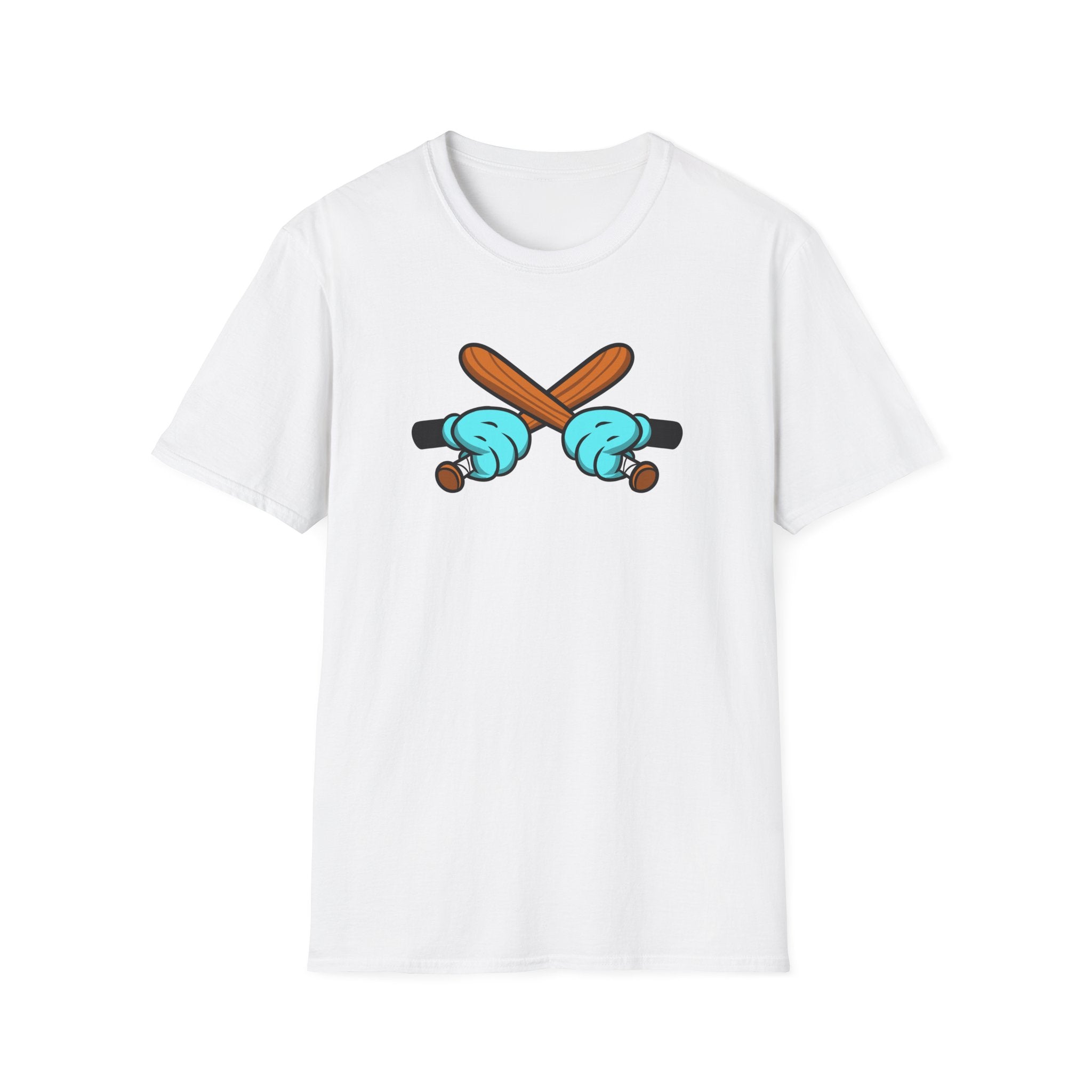 Playful Cartoon Baseball T-Shirt - Unisex Softstyle Tee, Casual Wear, Gift for Sports Lovers, Summer Fun, Unique Creative Design