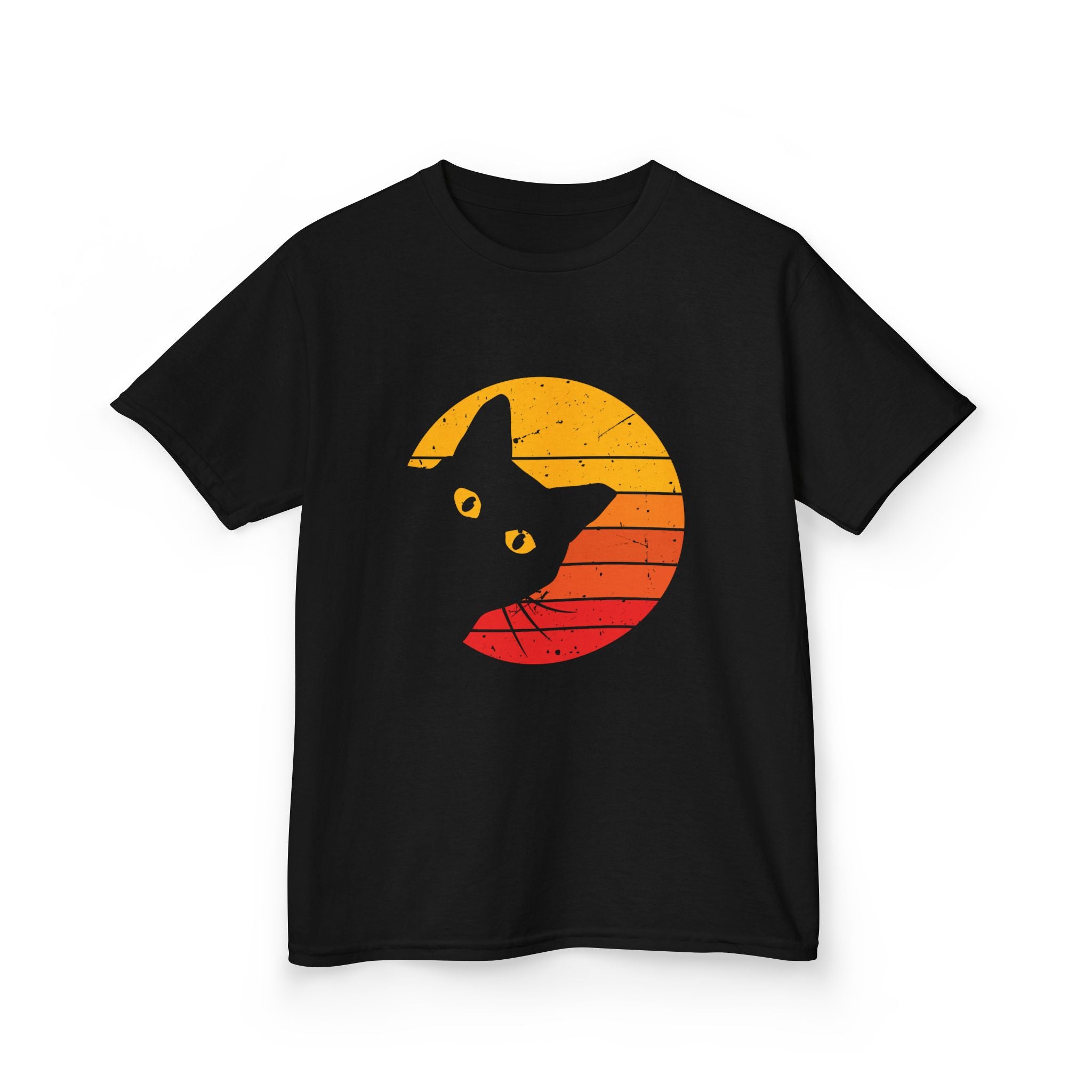 Sunset Cat Kids Tee, Fun T-Shirt for Cat Lovers, Perfect Gift for Birthdays, Unique Design for Animal Lovers, Summer Fashion