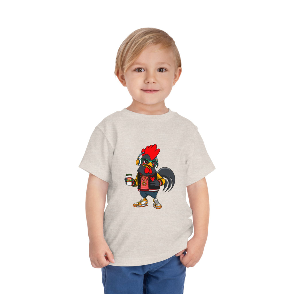 Hipster Rooster Toddler Tee - Fun Animal Design, Cute Kids' Shirt, Playful Gift for Birthdays, Summer Wear, Animal Lover's Apparel