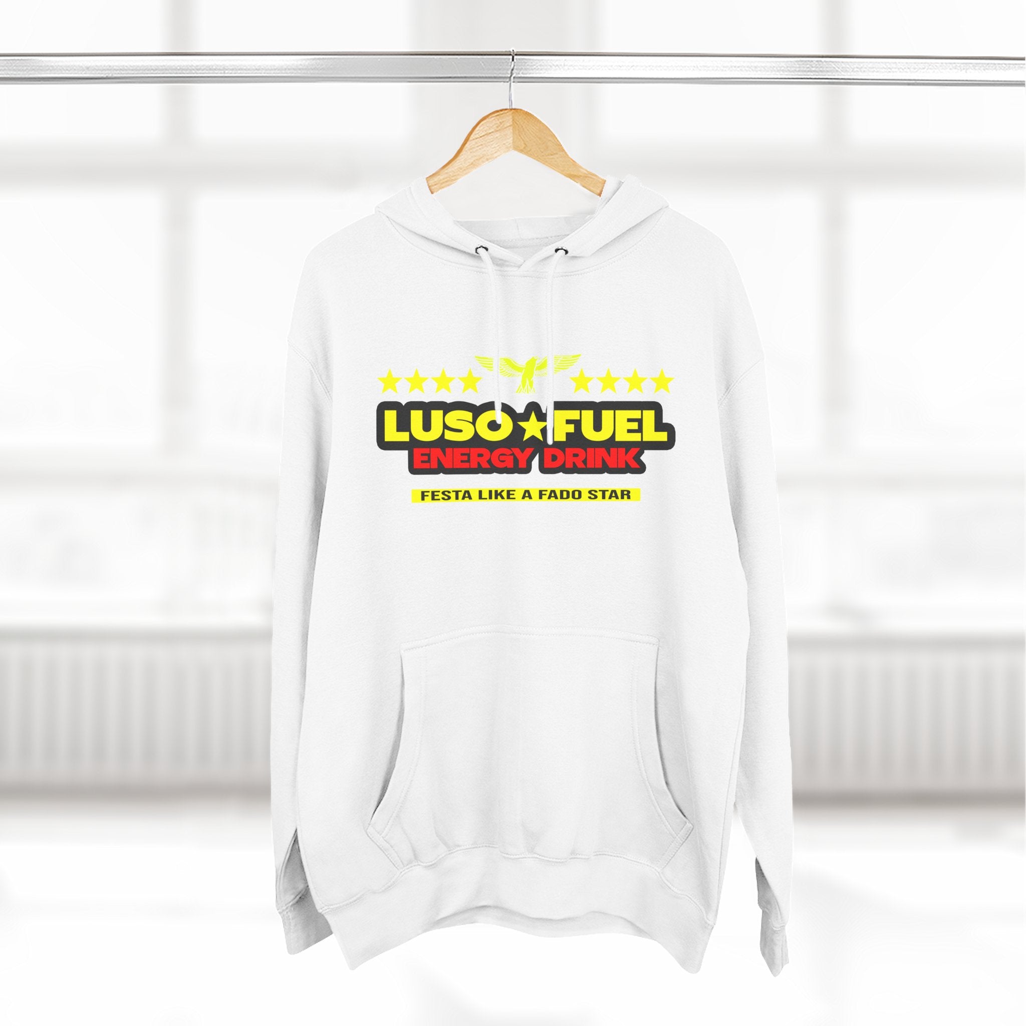 Luso Fuel Hoodie, Cozy Fleece Sweatshirt, Casual Streetwear, Gift for Athletes, Warm Winter Apparel, Sports Motivation Clothing