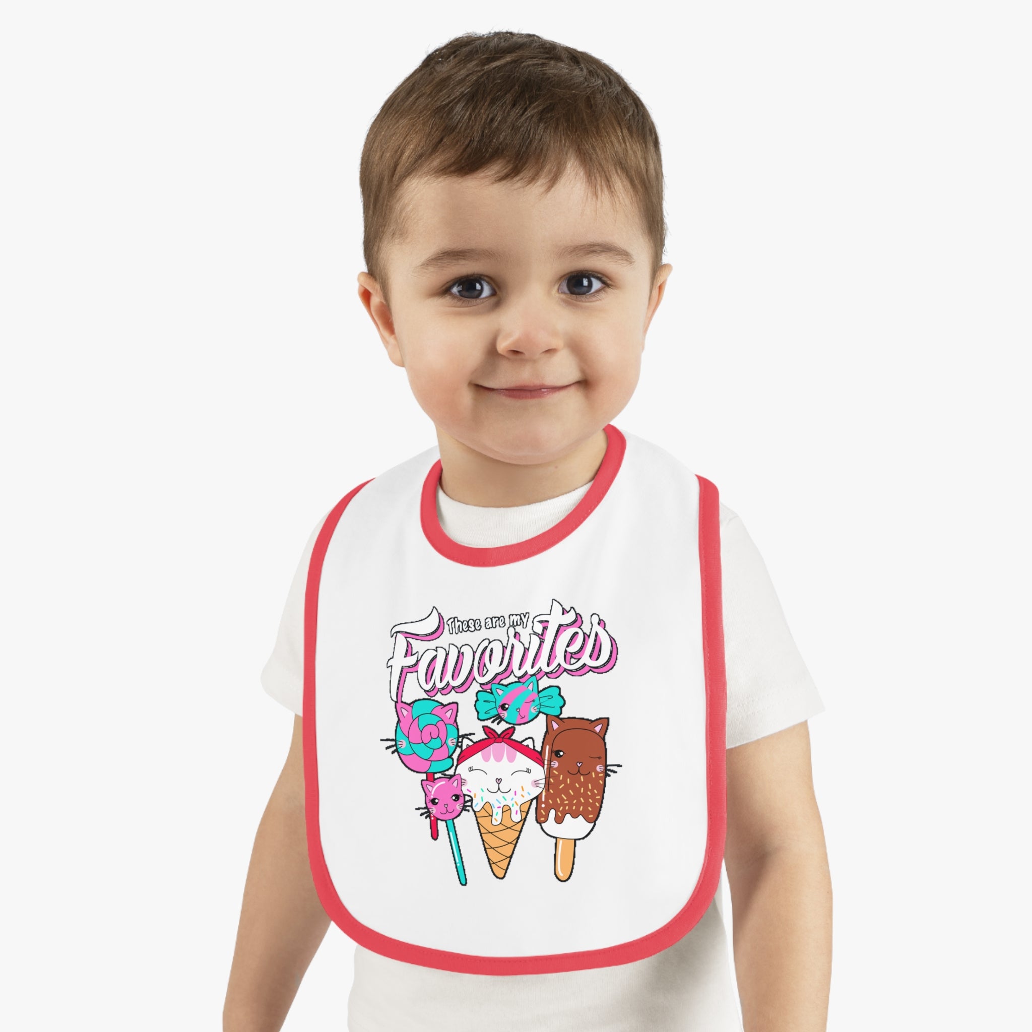 Cute Baby Bib with Ice Cream Design, Fun Bib for Kids, Perfect Baby Shower Gift, Toddler Feeding Bib, Baby Accessories
