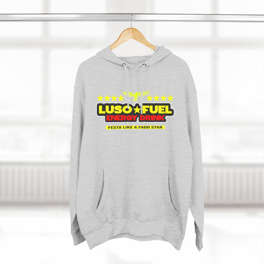 Luso Fuel Hoodie, Cozy Fleece Sweatshirt, Casual Streetwear, Gift for Athletes, Warm Winter Apparel, Sports Motivation Clothing