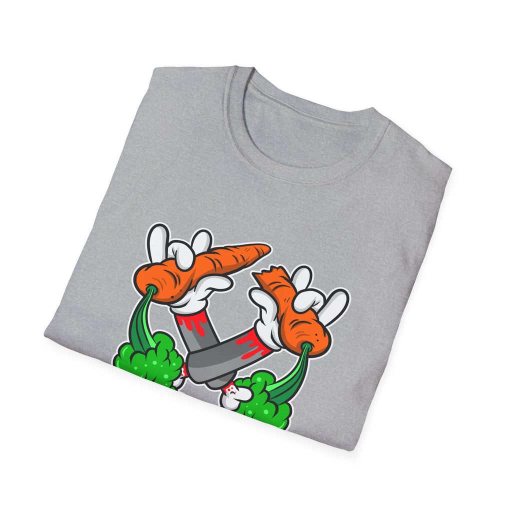 Vintage Cartoon Vegetable T-Shirt - Fun Apparel for Foodies, Gift for Chefs, Unisex Casual Style, Garden Lover Shirt, Eco-Friendly Fashion